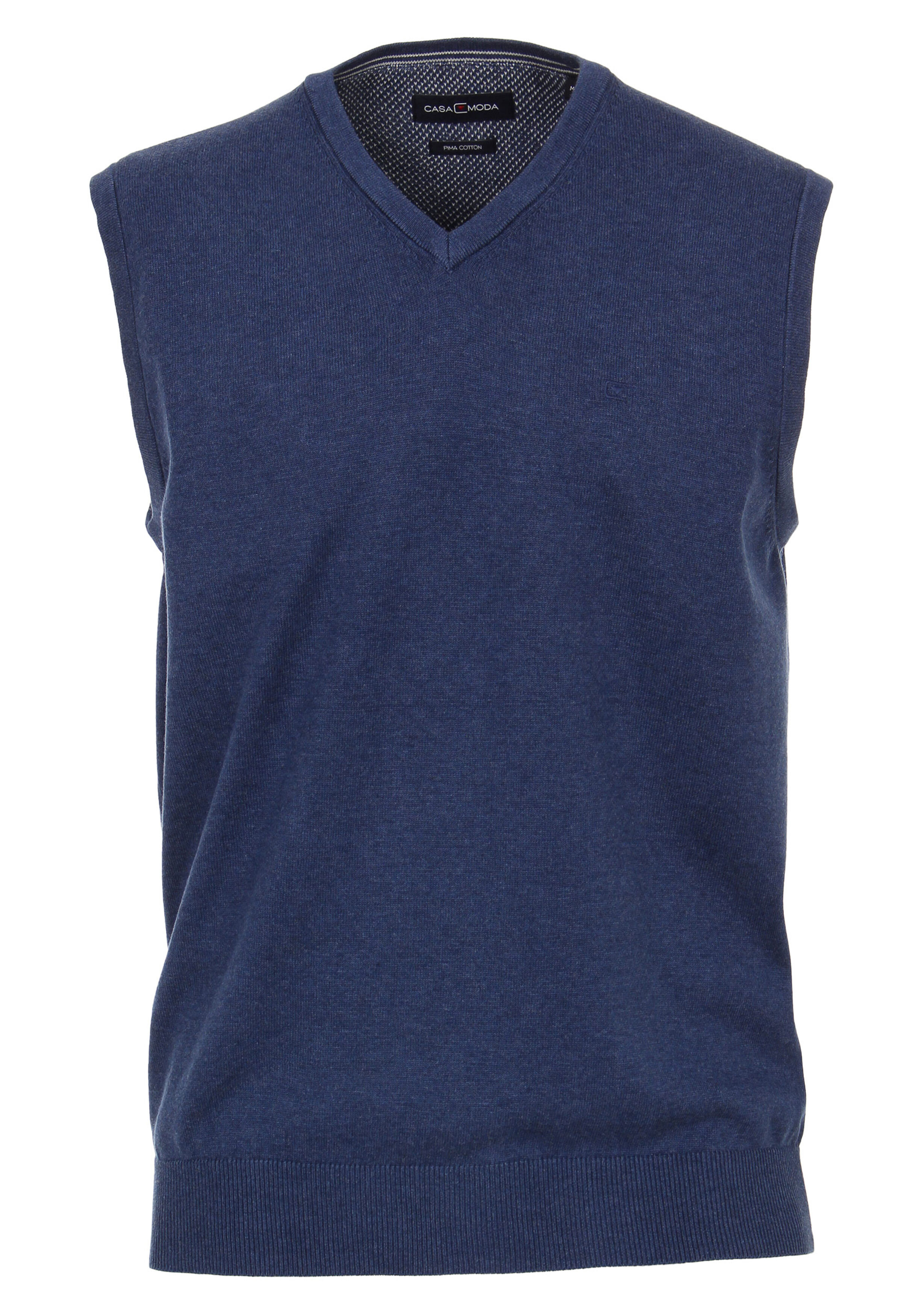 CASA MODA heren spencer katoen, V-hals, blauw 