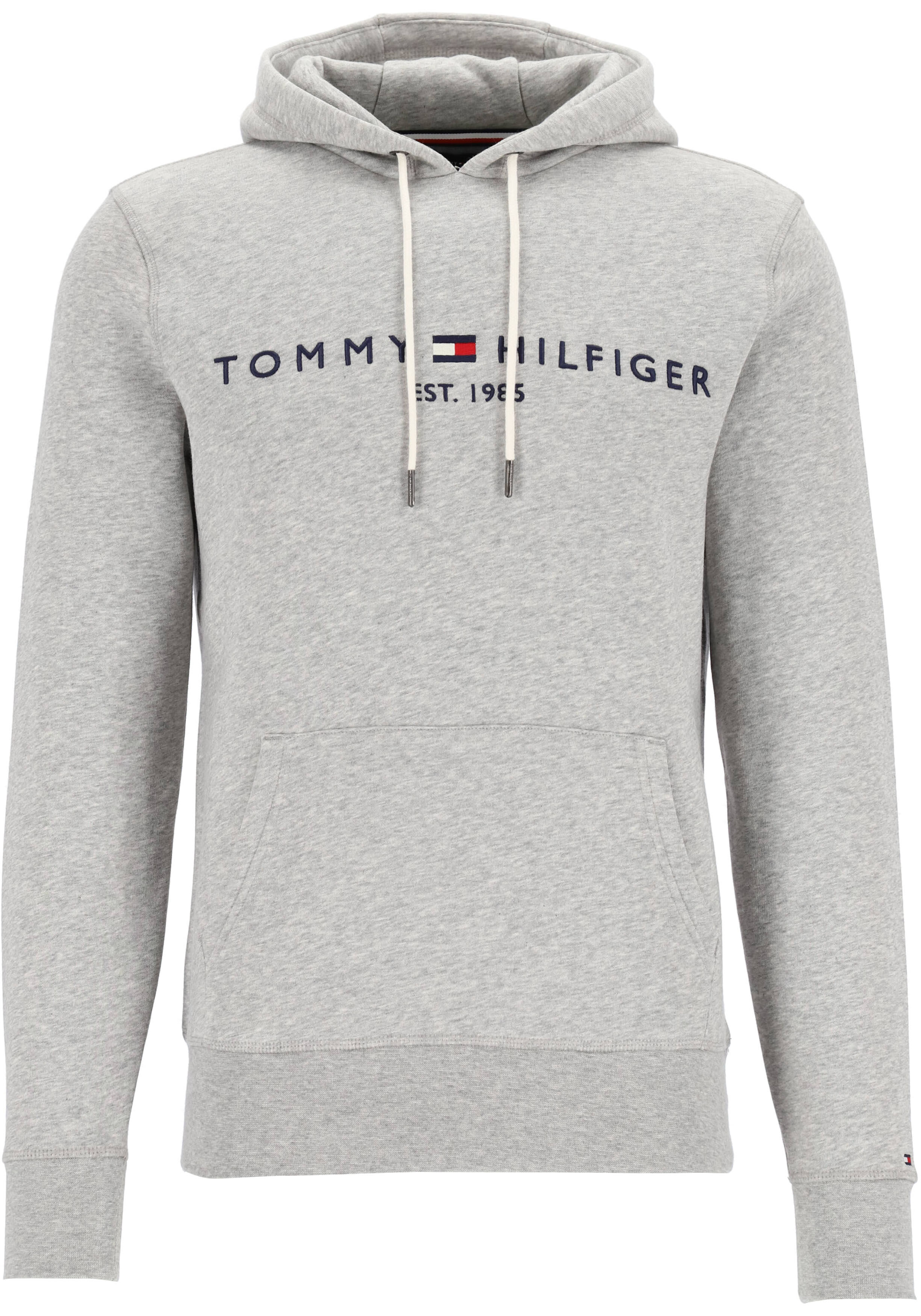 Tommy Hilfiger Core Tommy logo hoody, regular fit heren sweathoodie, grijs melange