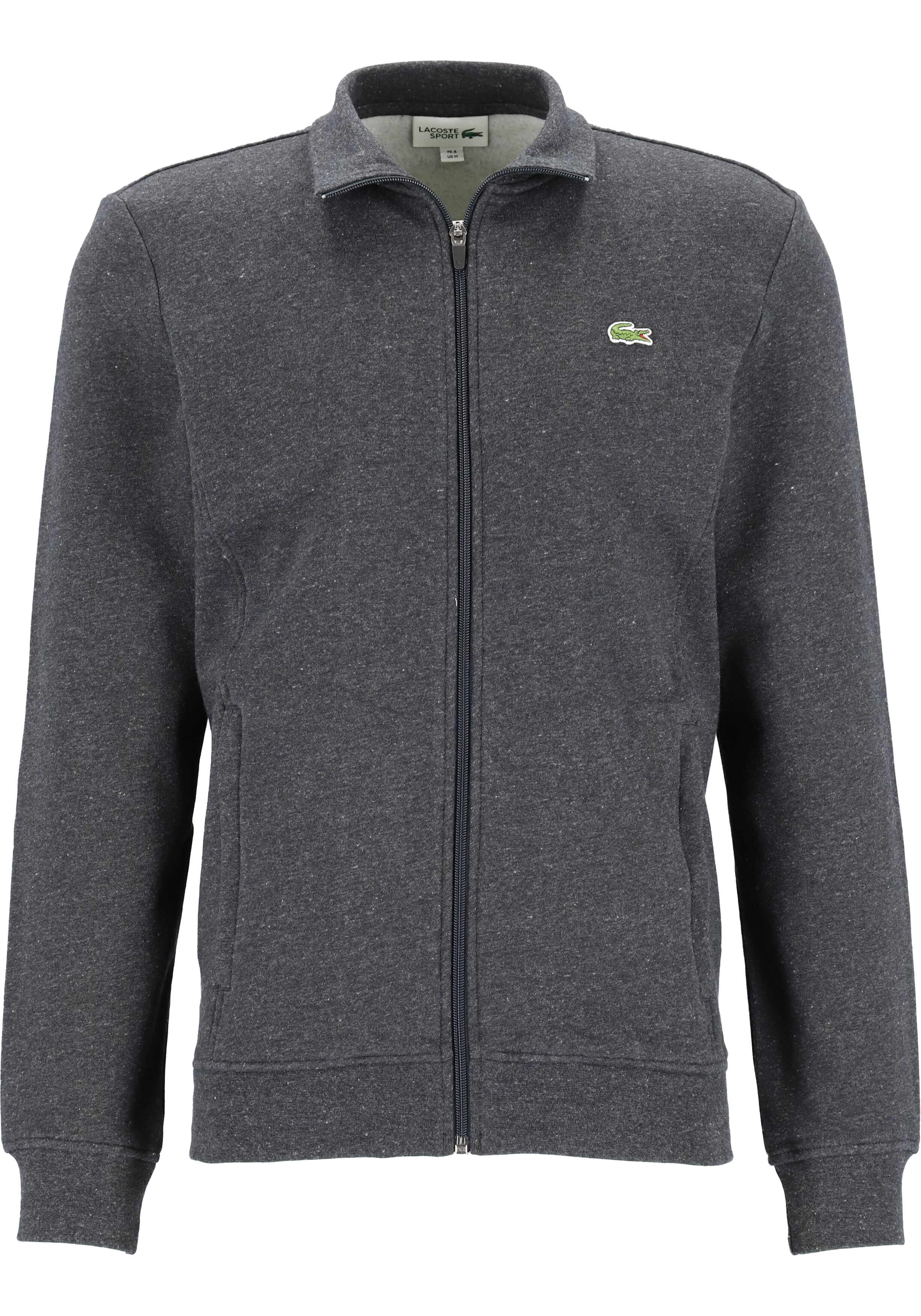 Lacoste heren sweatvest, met rits, antraciet