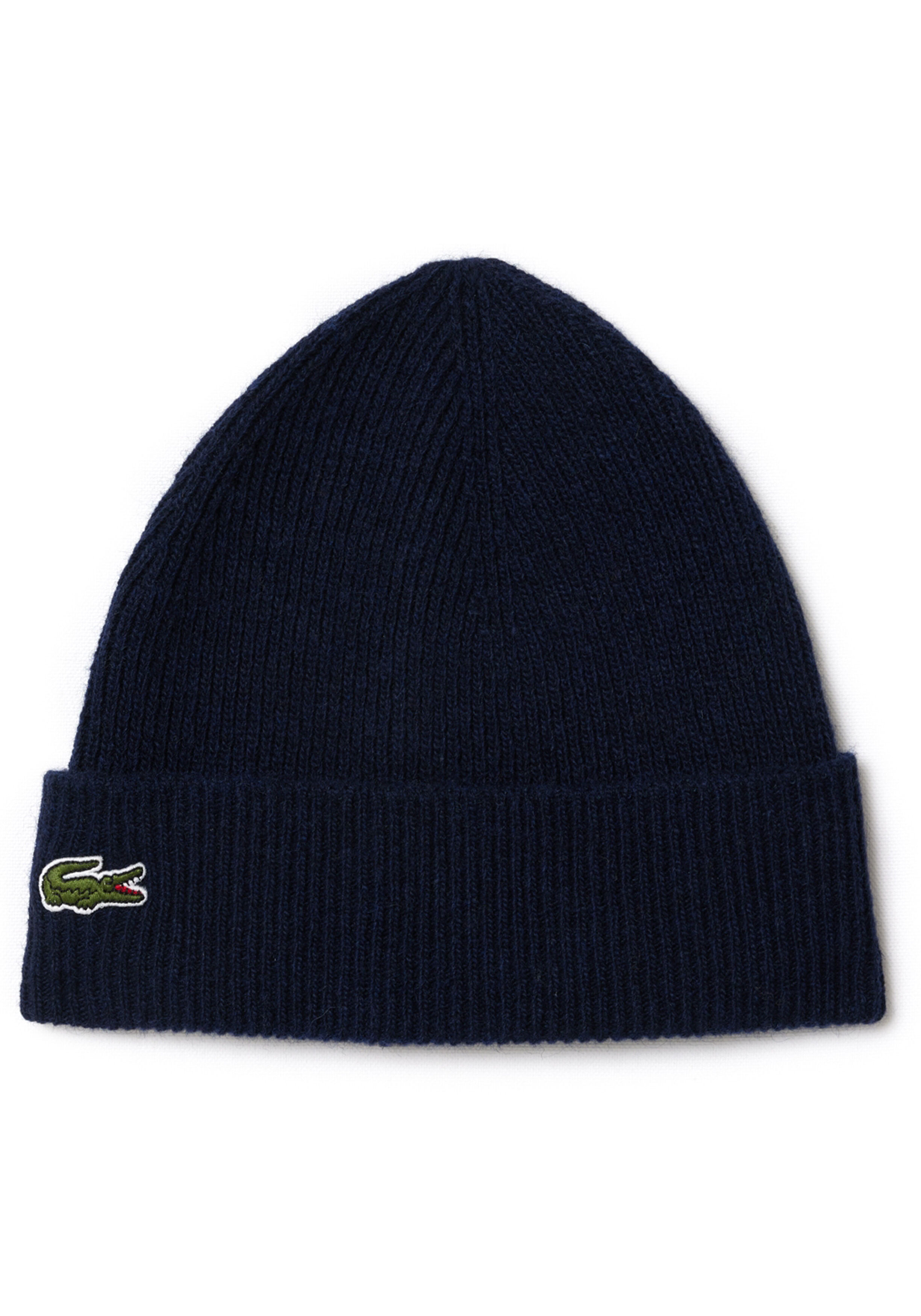 Lacoste muts en sjaal wol, unisex gebreide muts en sjaal, donkerblauw
