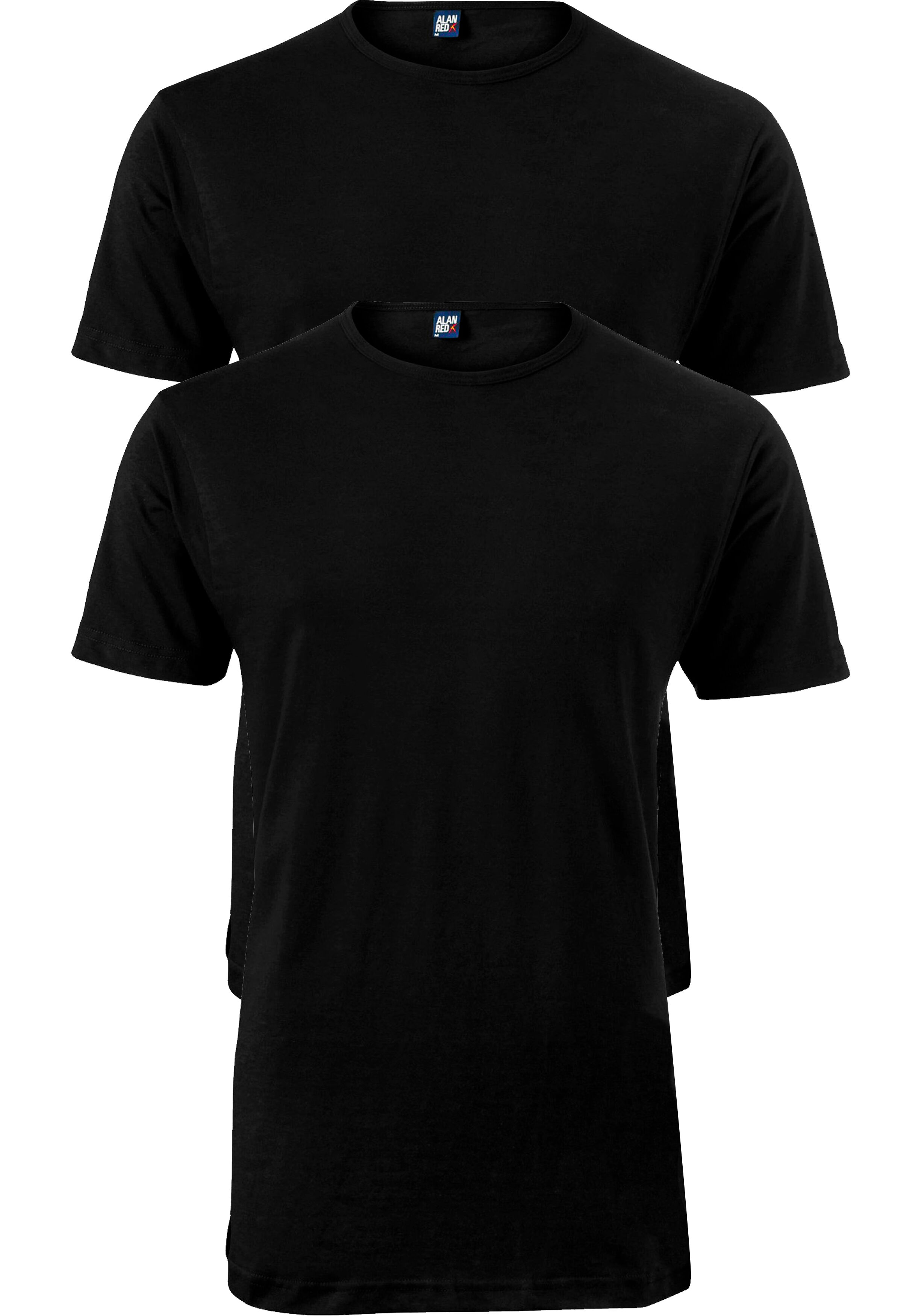 ALAN RED T-shirt Derby (2-pack), O-hals, zwart