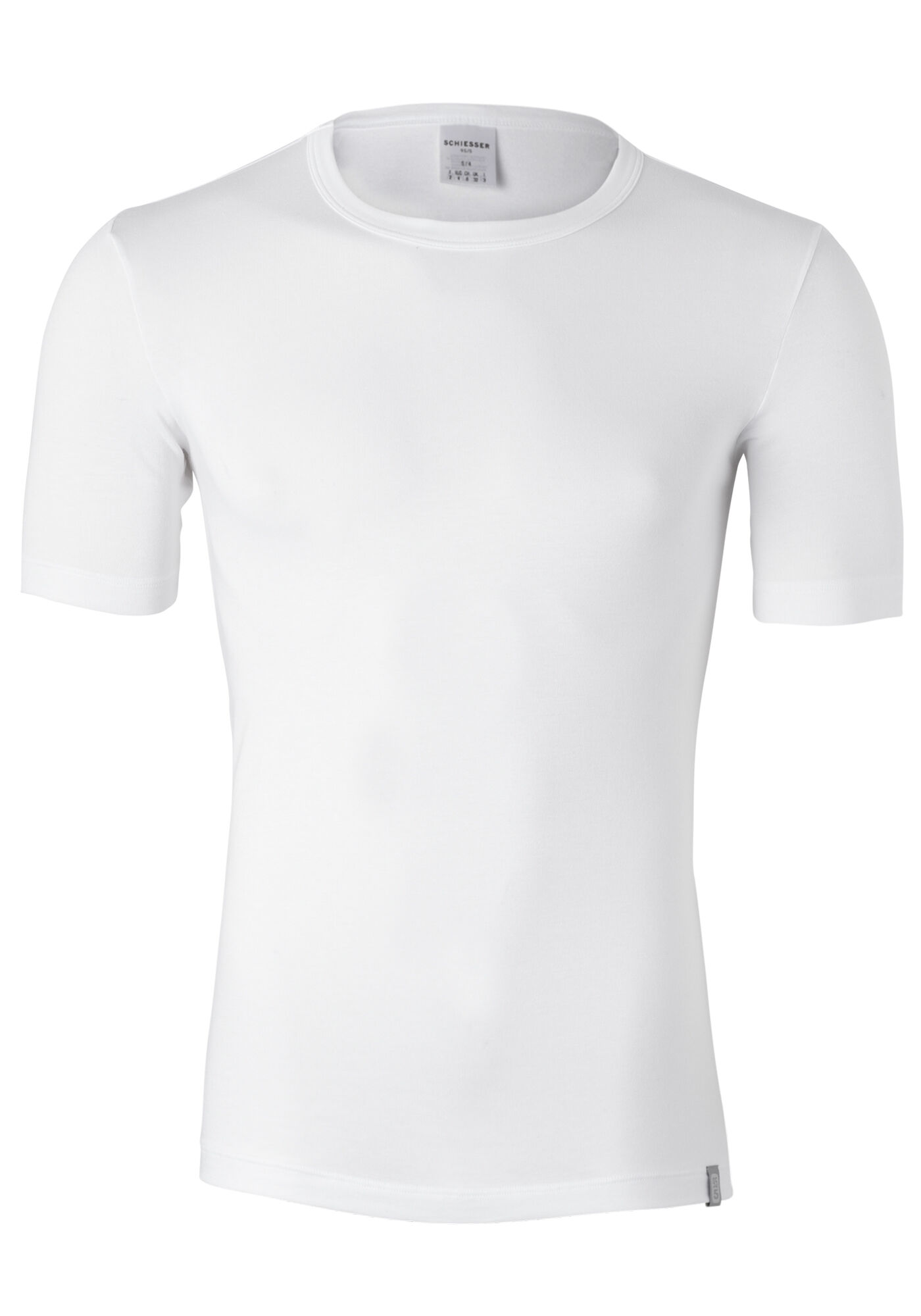 SCHIESSER 95/5 heren T-shirt (2-pack), O-hals, wit