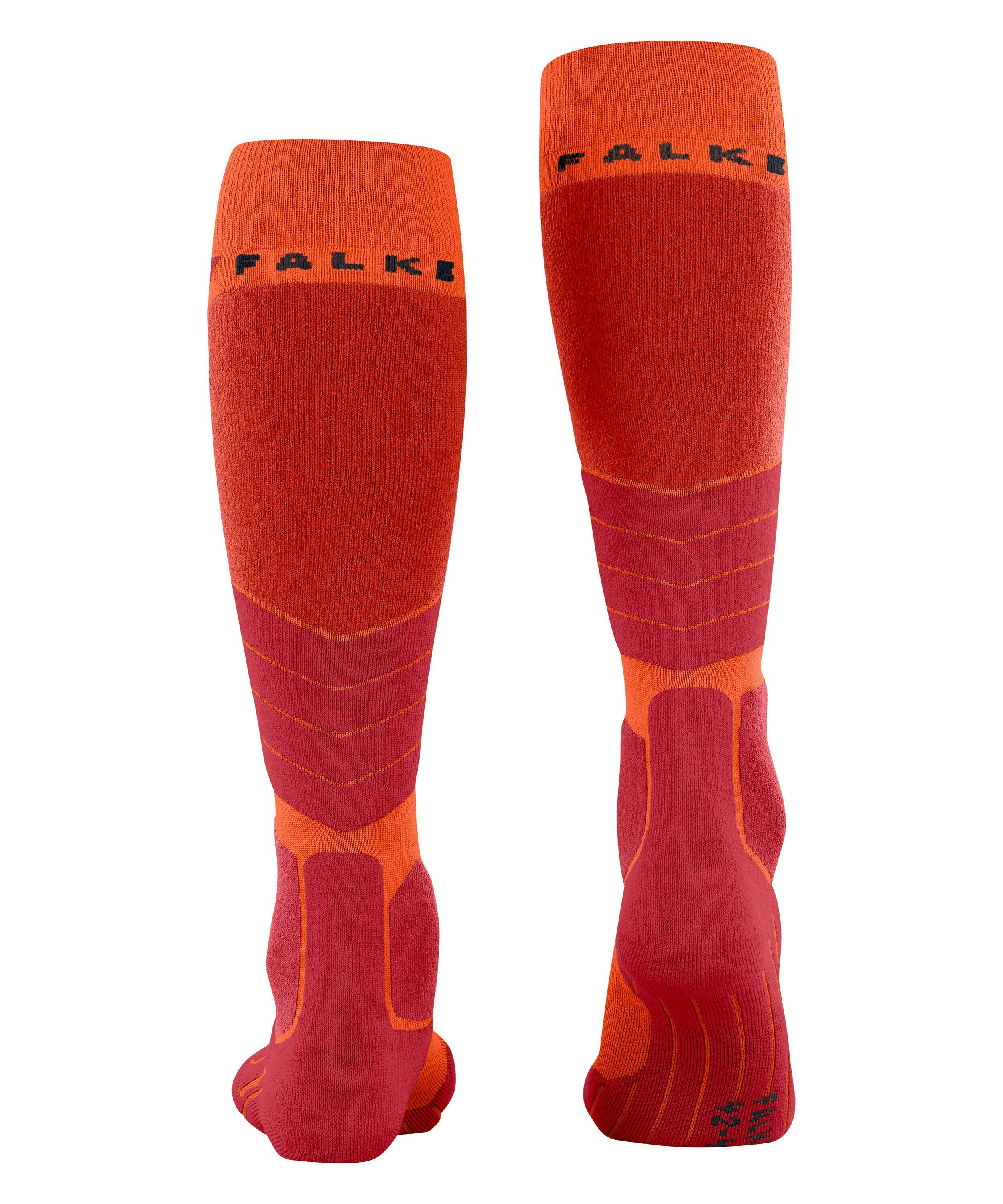 FALKE SK2 Intermediate Wool heren skiing kniekousen, grijs (flash orange)