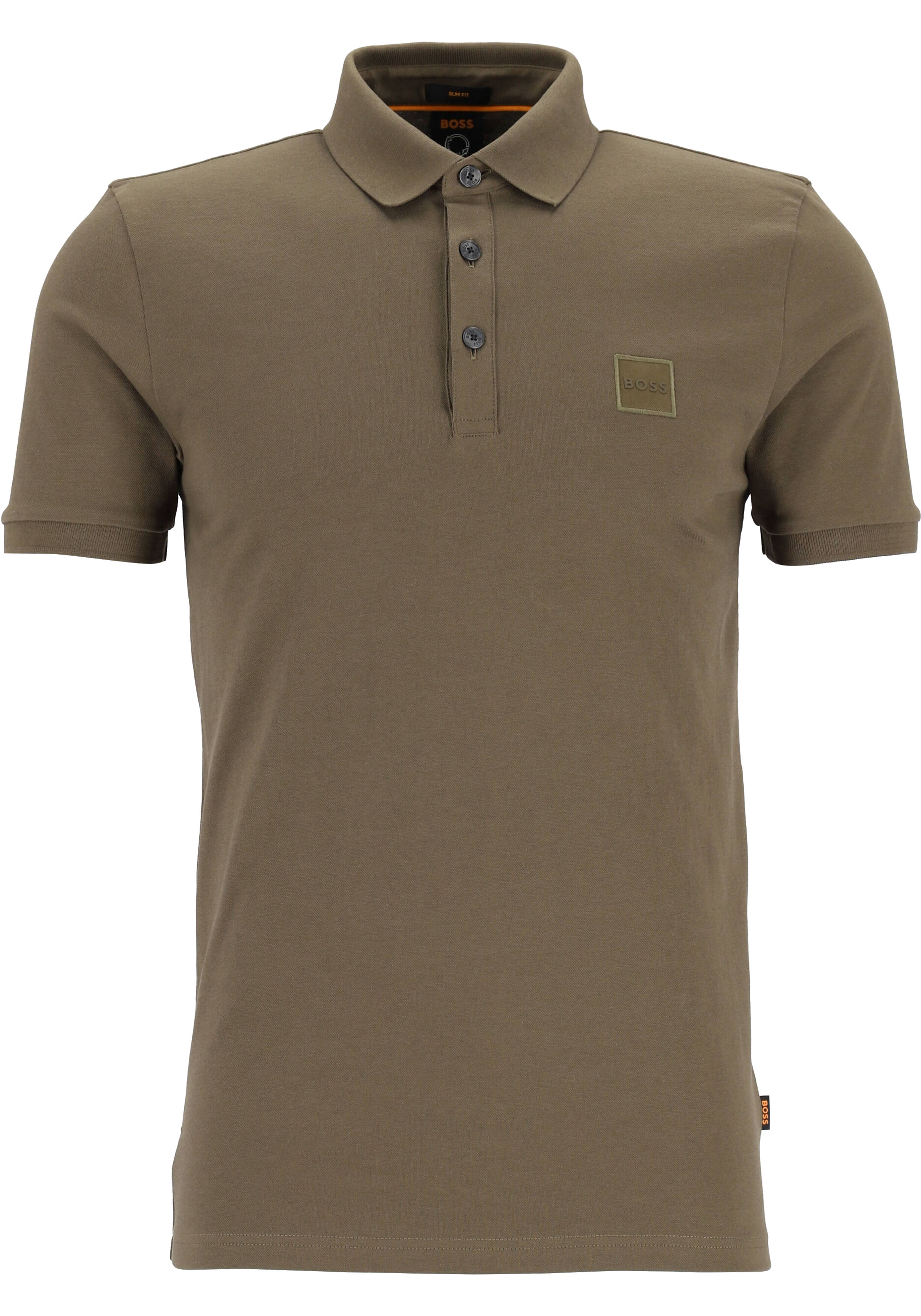 HUGO BOSS Passenger slim fit polo, stretch heren polo korte mouw, donker groen