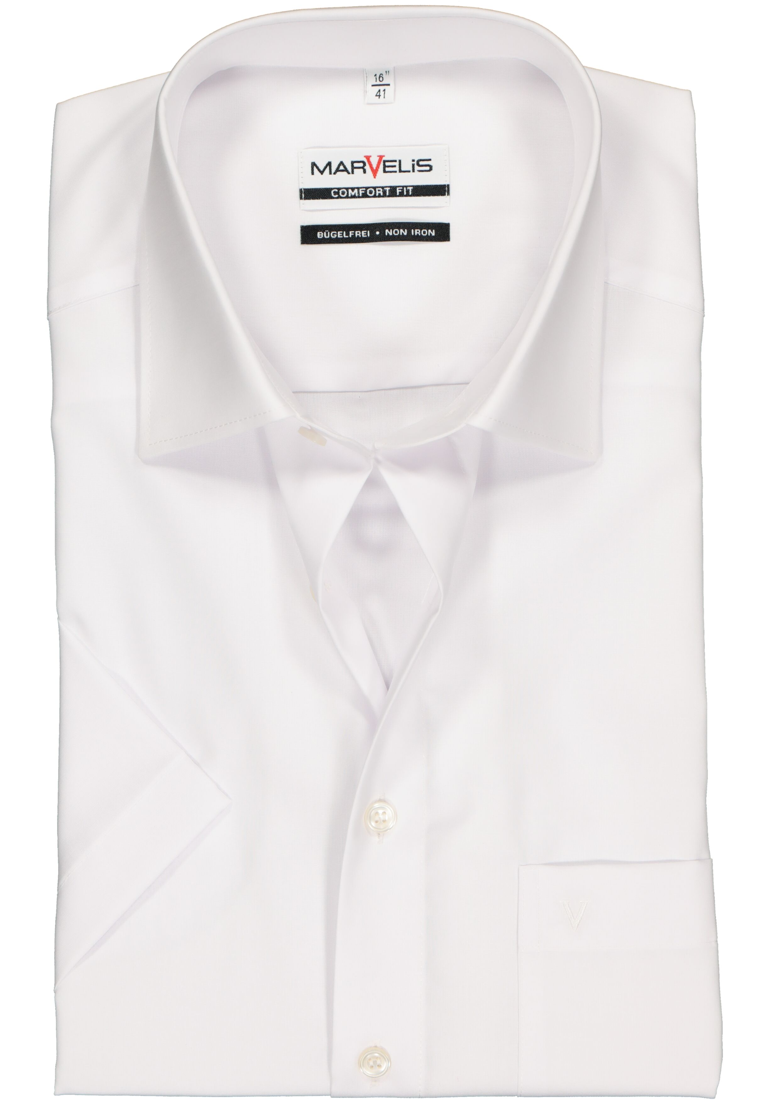 MARVELIS comfort fit overhemd, korte mouw, wit   
