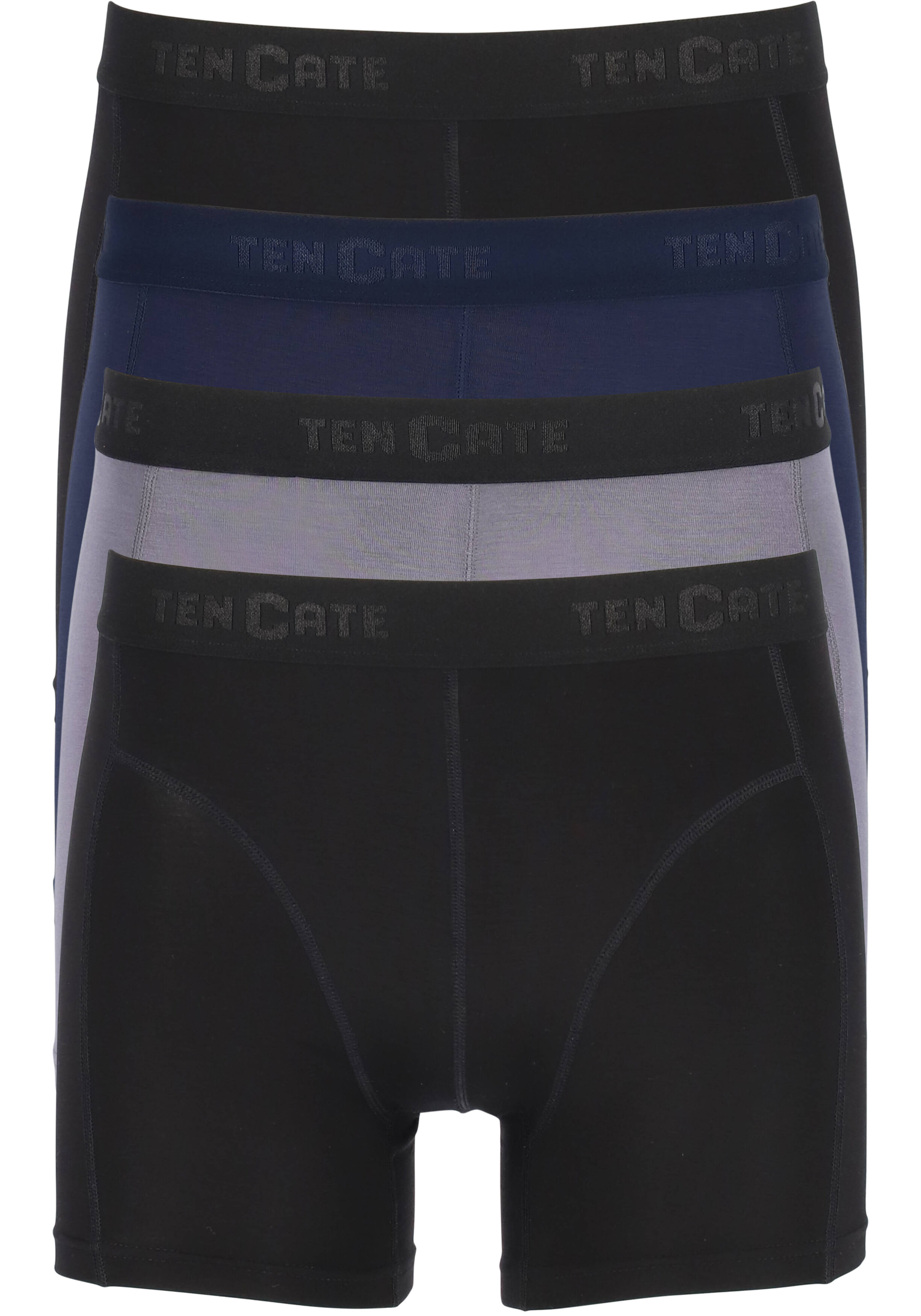 TEN CATE Basics men bamboo viscose shorts (4-pack), heren boxers normale lengte, zwart, blauw en grijs