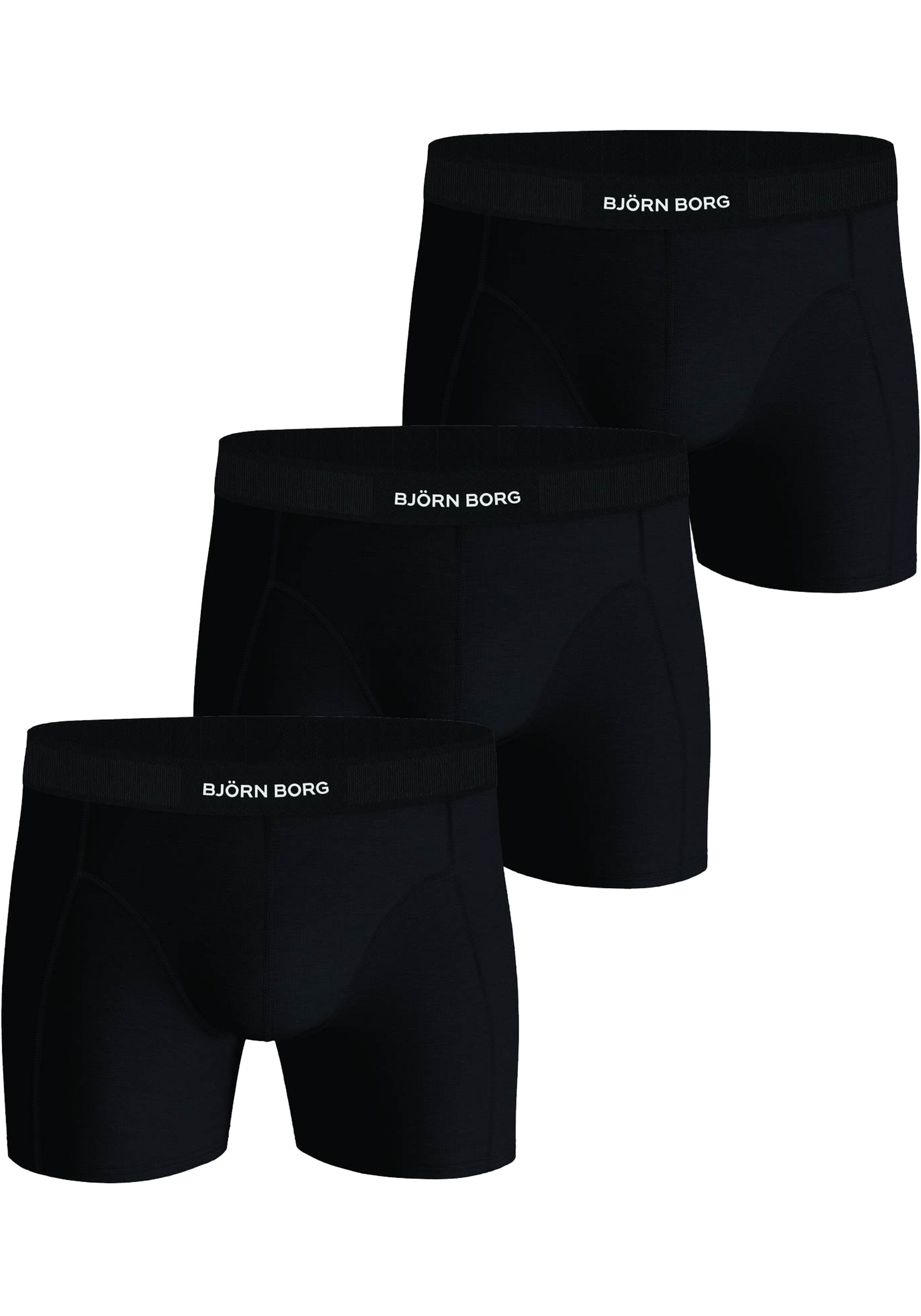 Bjorn Borg Cotton Stretch boxers, heren boxers normale lengte (3-pack), zwart