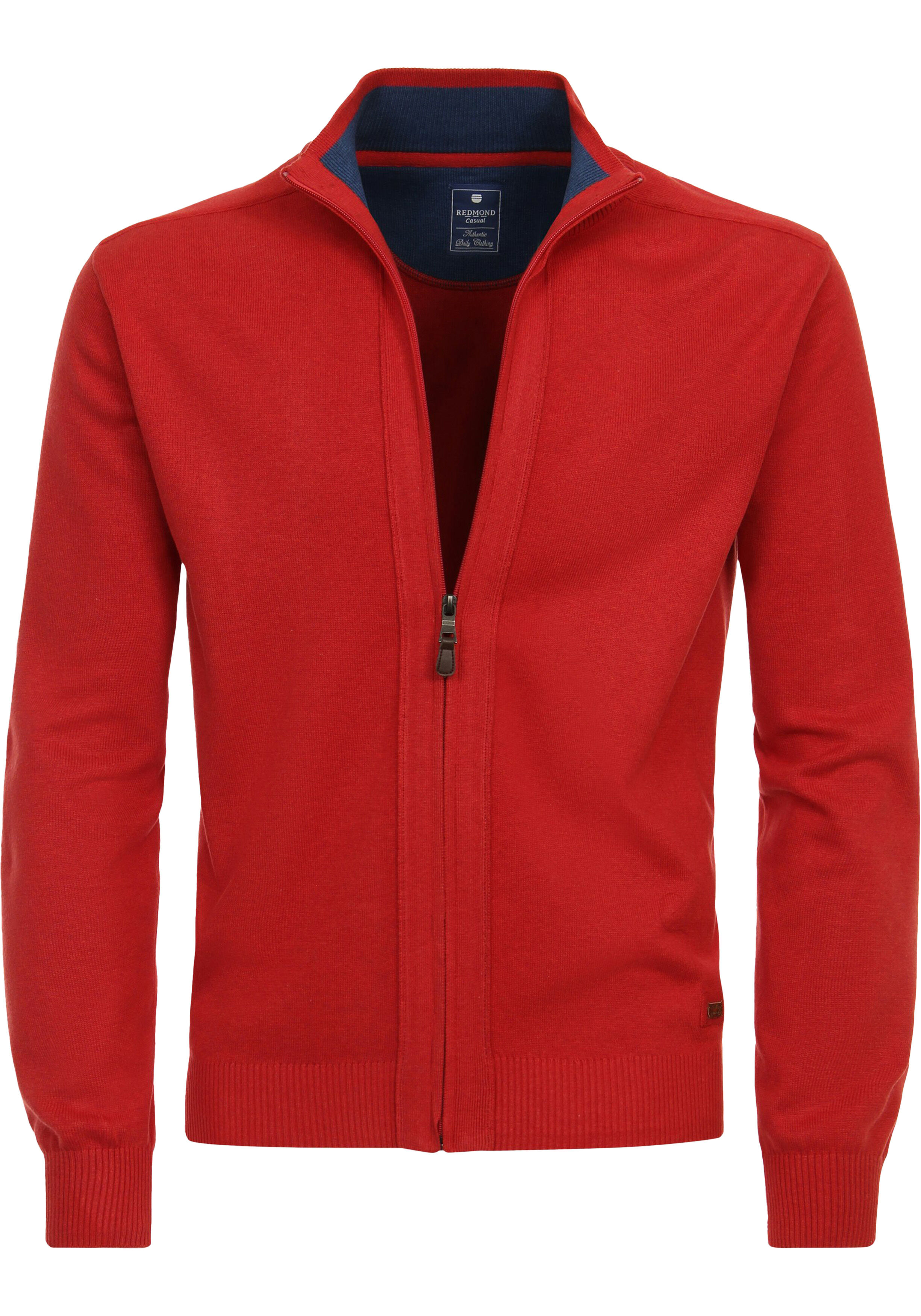 Redmond heren vest katoen, opstaande kraag, rood (middeldik)