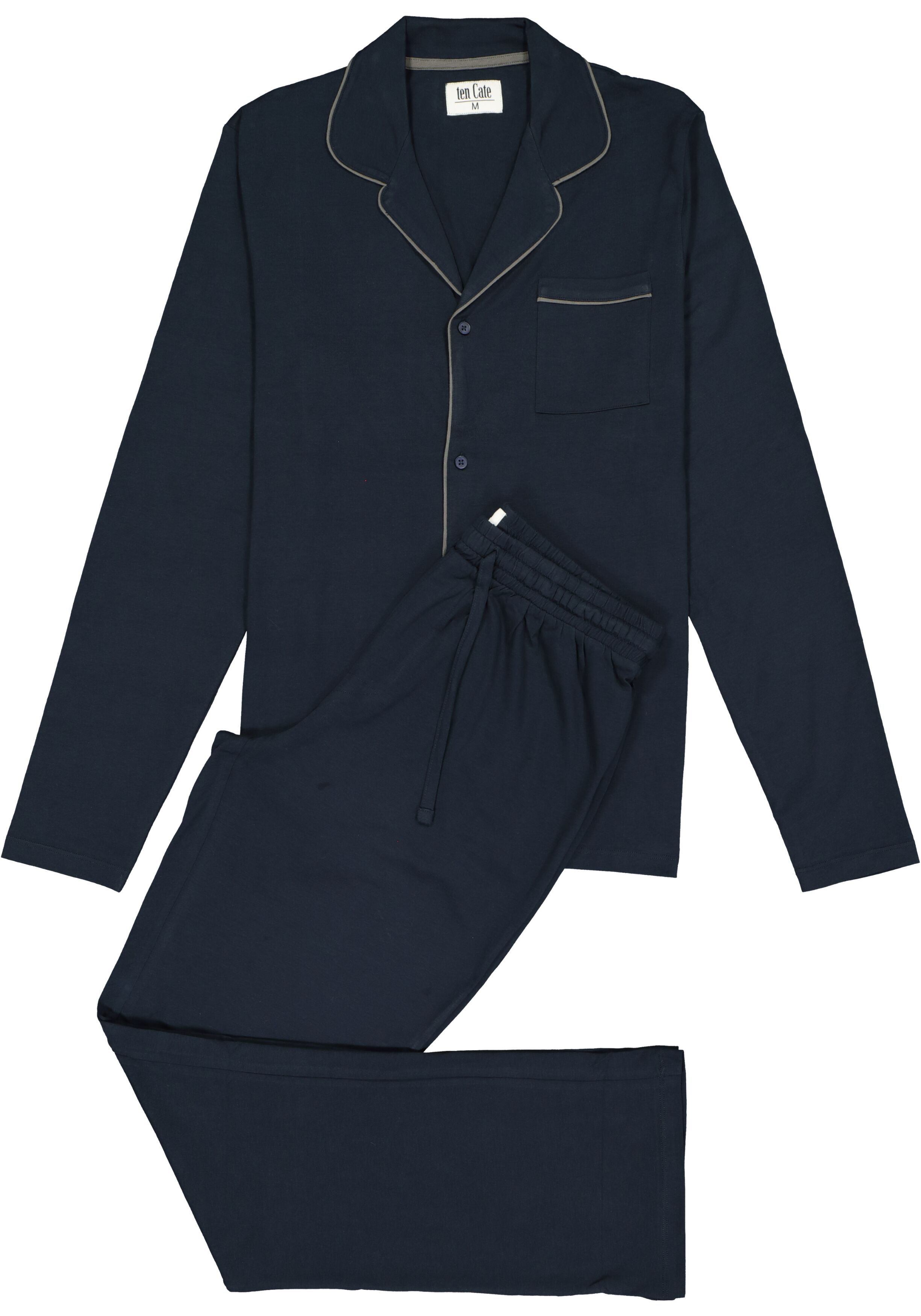 TEN CATE men pyjama, met knoopjes, donkerblauw