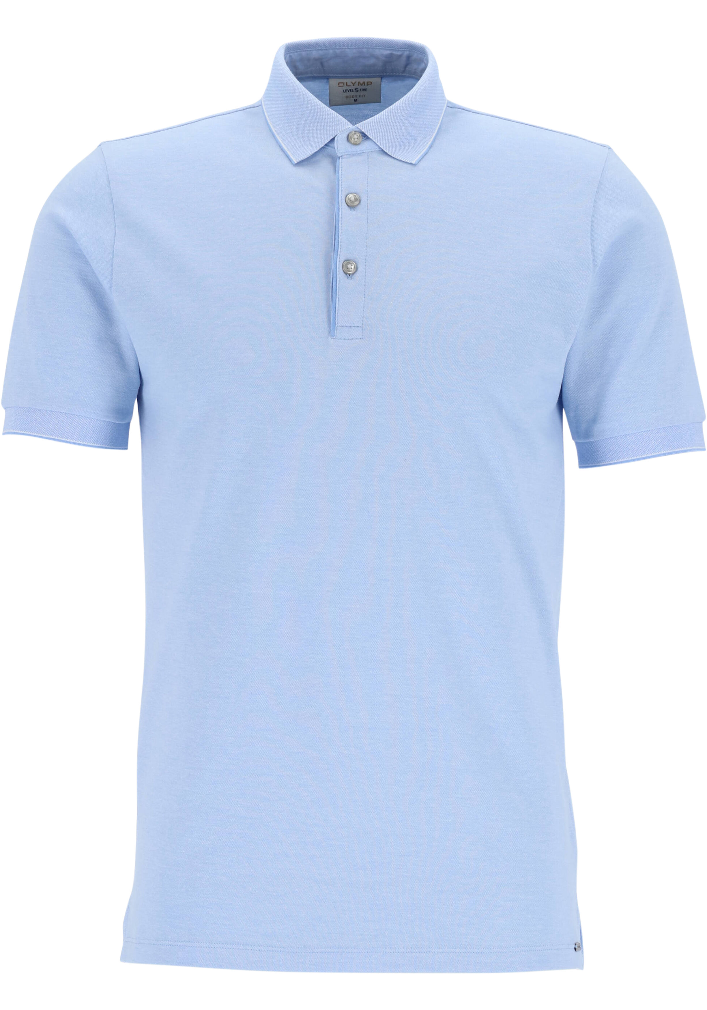OLYMP Polo Level 5 Casual, slim fit polo, lichtblauw