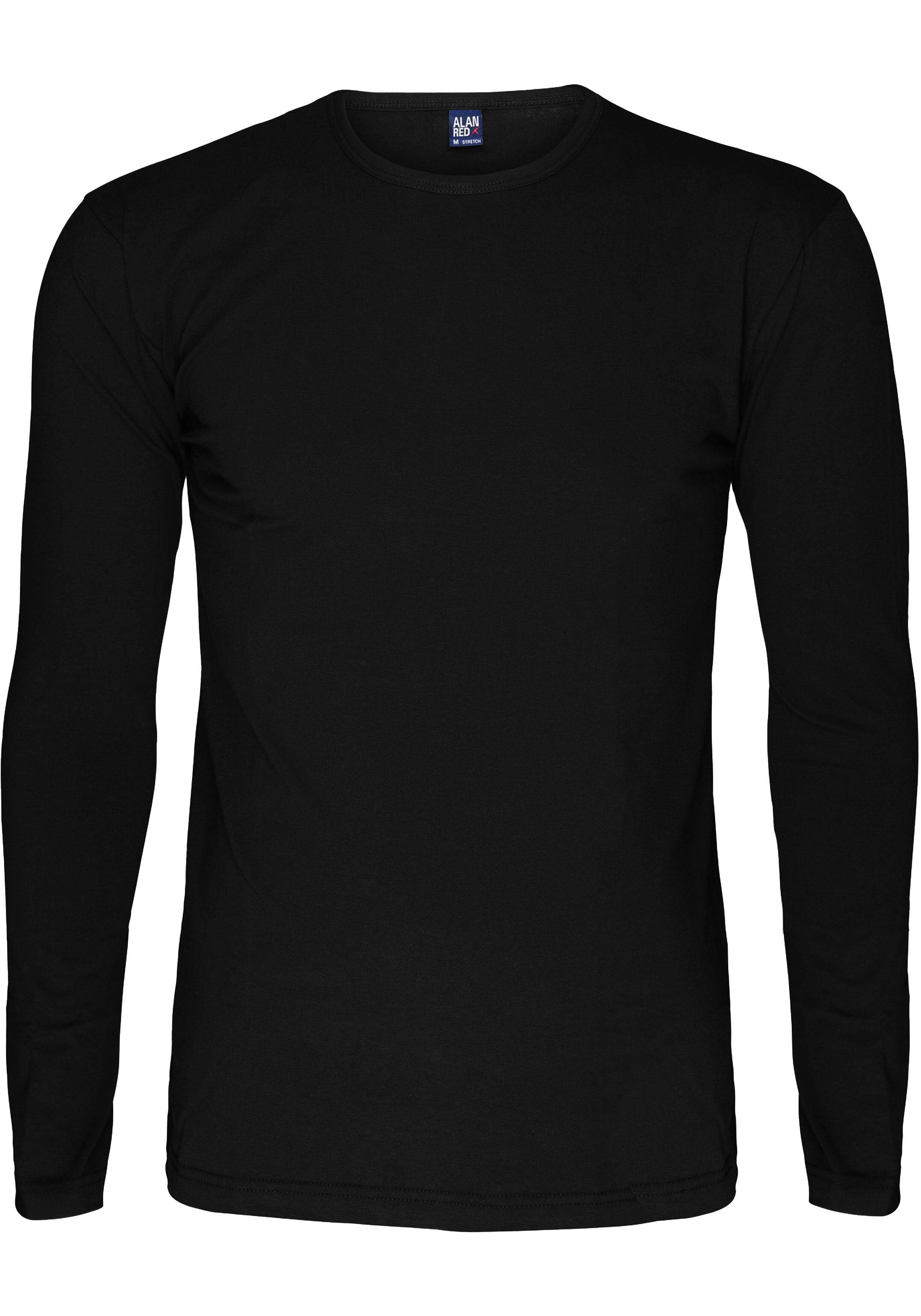 ALAN RED T-shirt Olbia (1-pack), O-hals lange mouw stretch, zwart