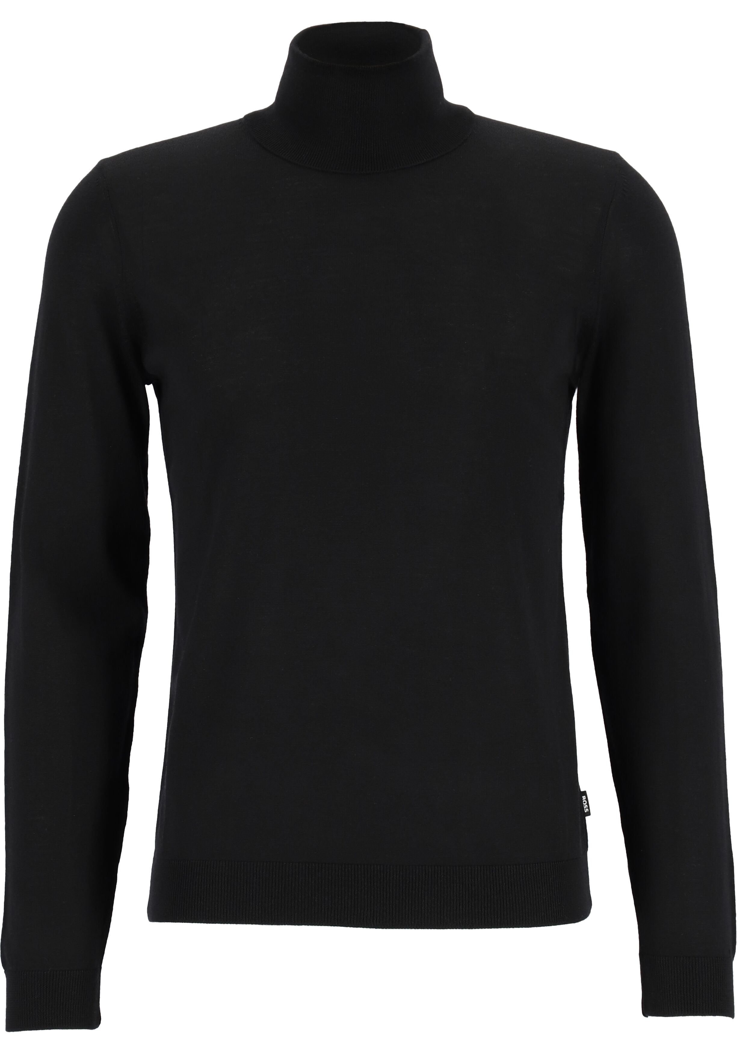 BOSS Musso, heren trui wol, slim fit coltrui, zwart