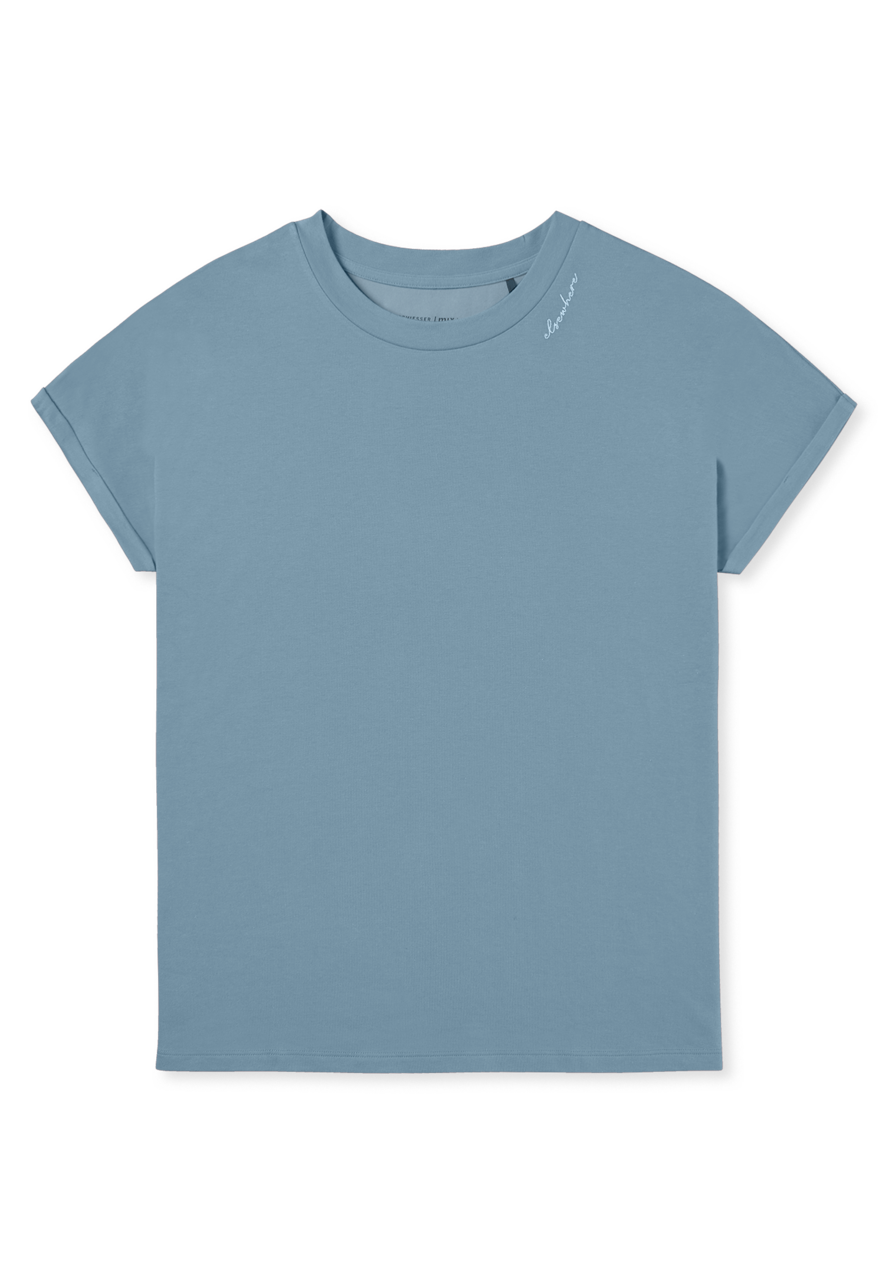 SCHIESSER Mix+Relax T-shirt, dames shirt korte mouw blauw-grijs