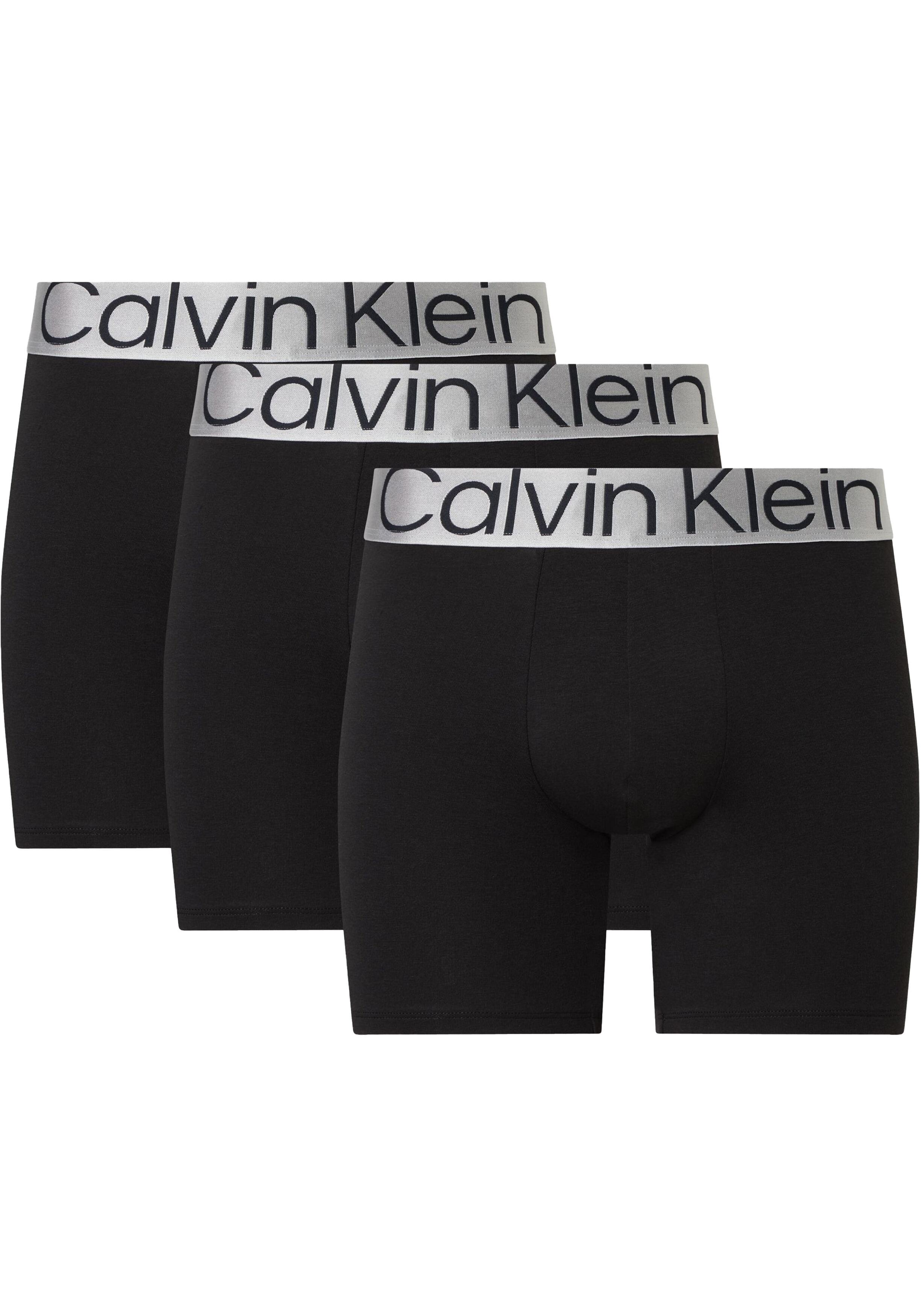 Calvin Klein Boxer Briefs (3-pack), heren boxers extra lang, zwart