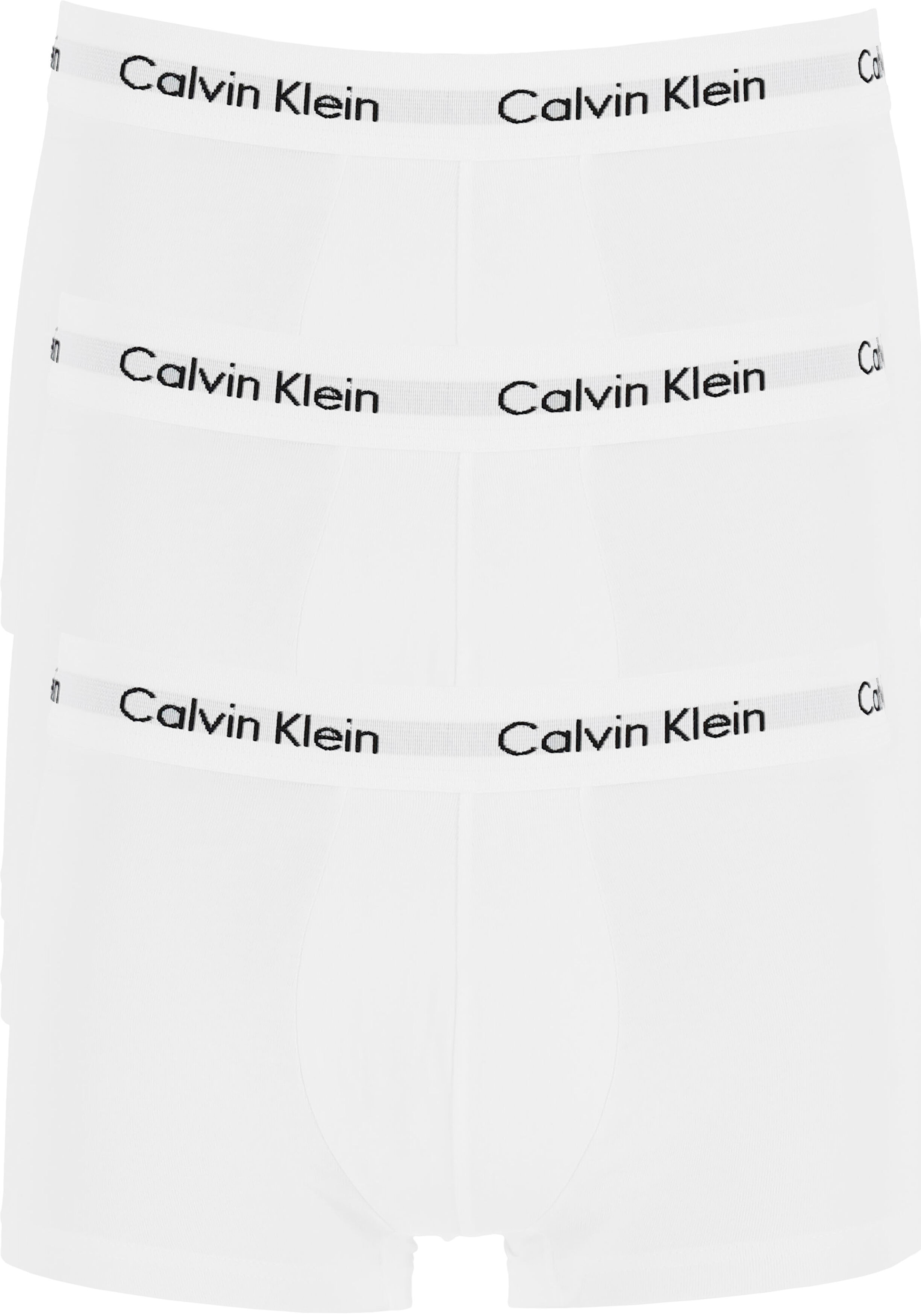 Calvin Klein low rise trunks (3-pack), lage heren boxers kort, wit