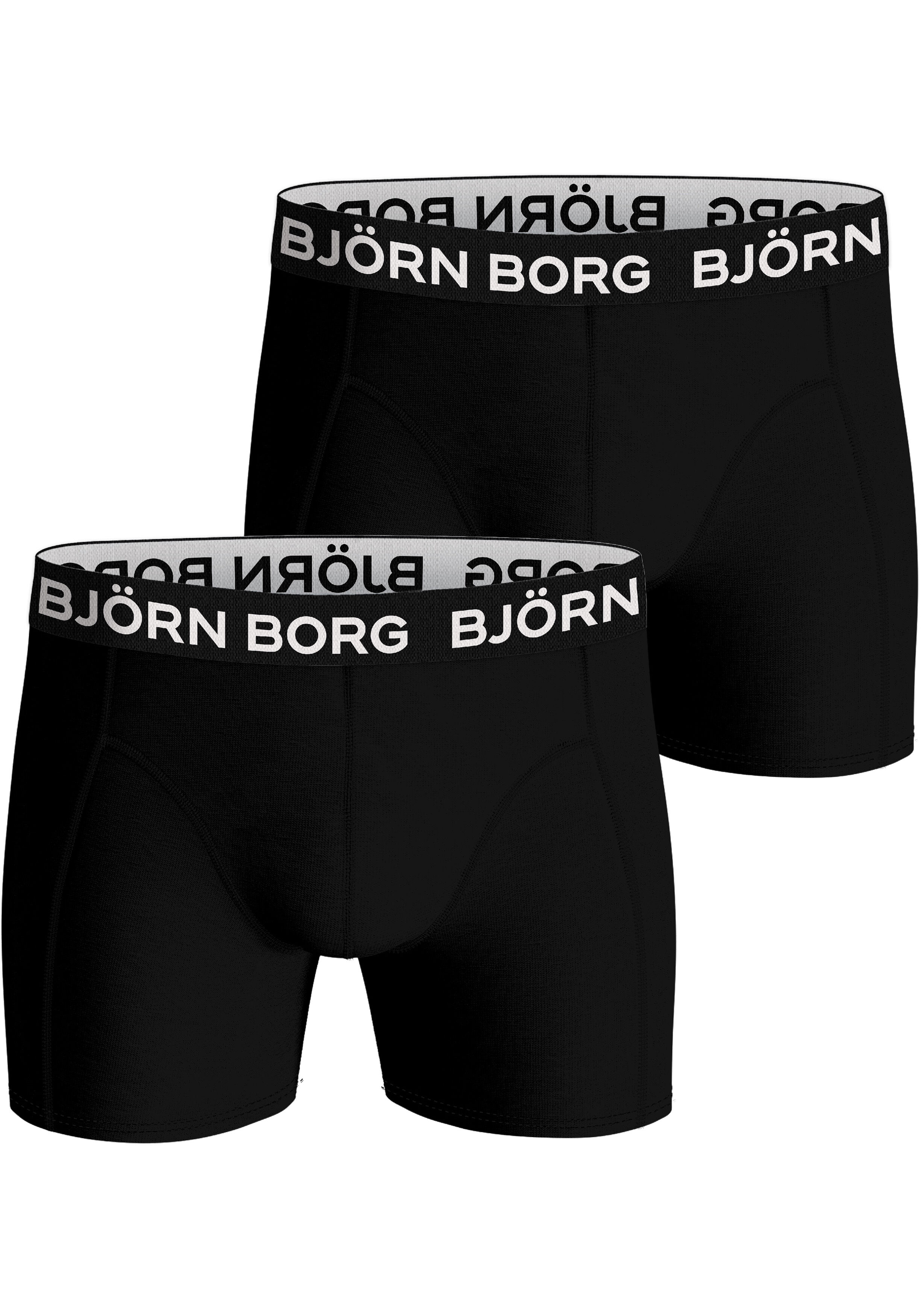 Bjorn Borg Bamboo Cotton Blend boxers, heren boxers normale lengte (2-pack), zwart, zwart