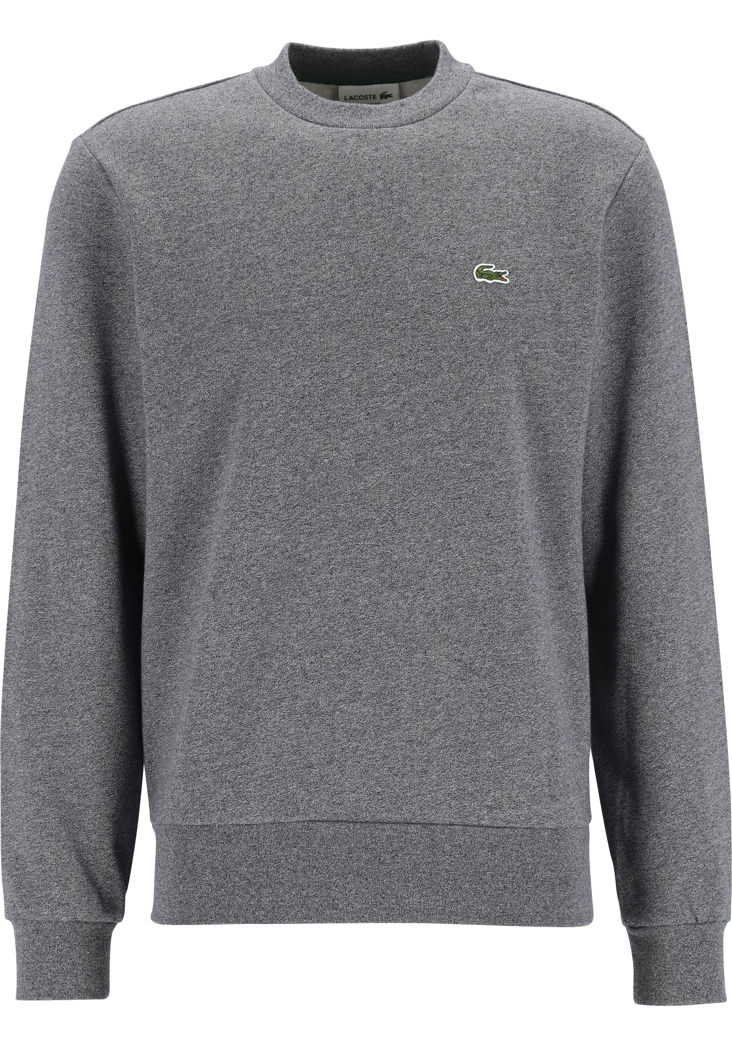 Lacoste heren sweatshirt, zwart met wit melange, Eclipse Jaspe