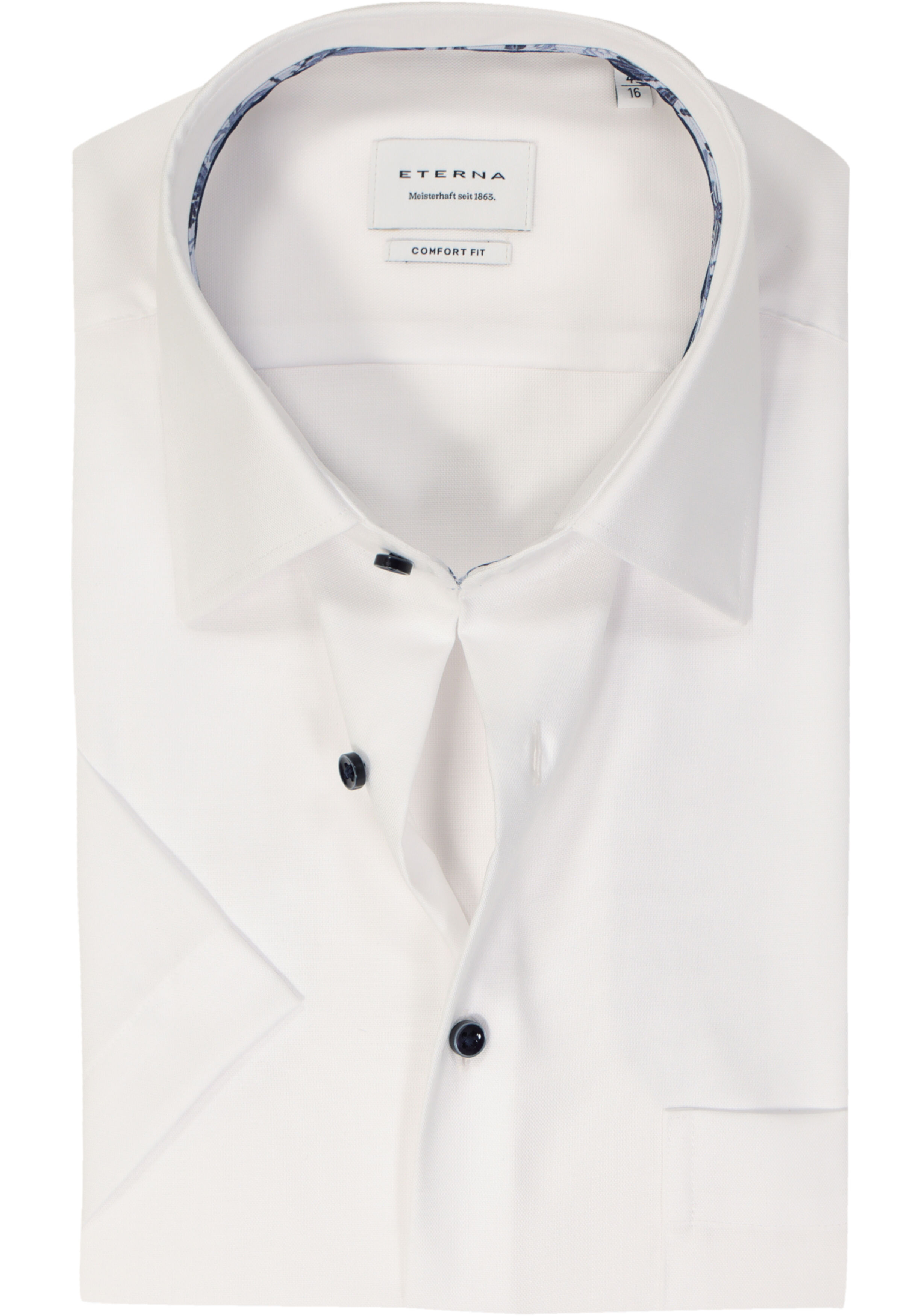 ETERNA comfort fit overhemd korte mouw, Oxford, wit