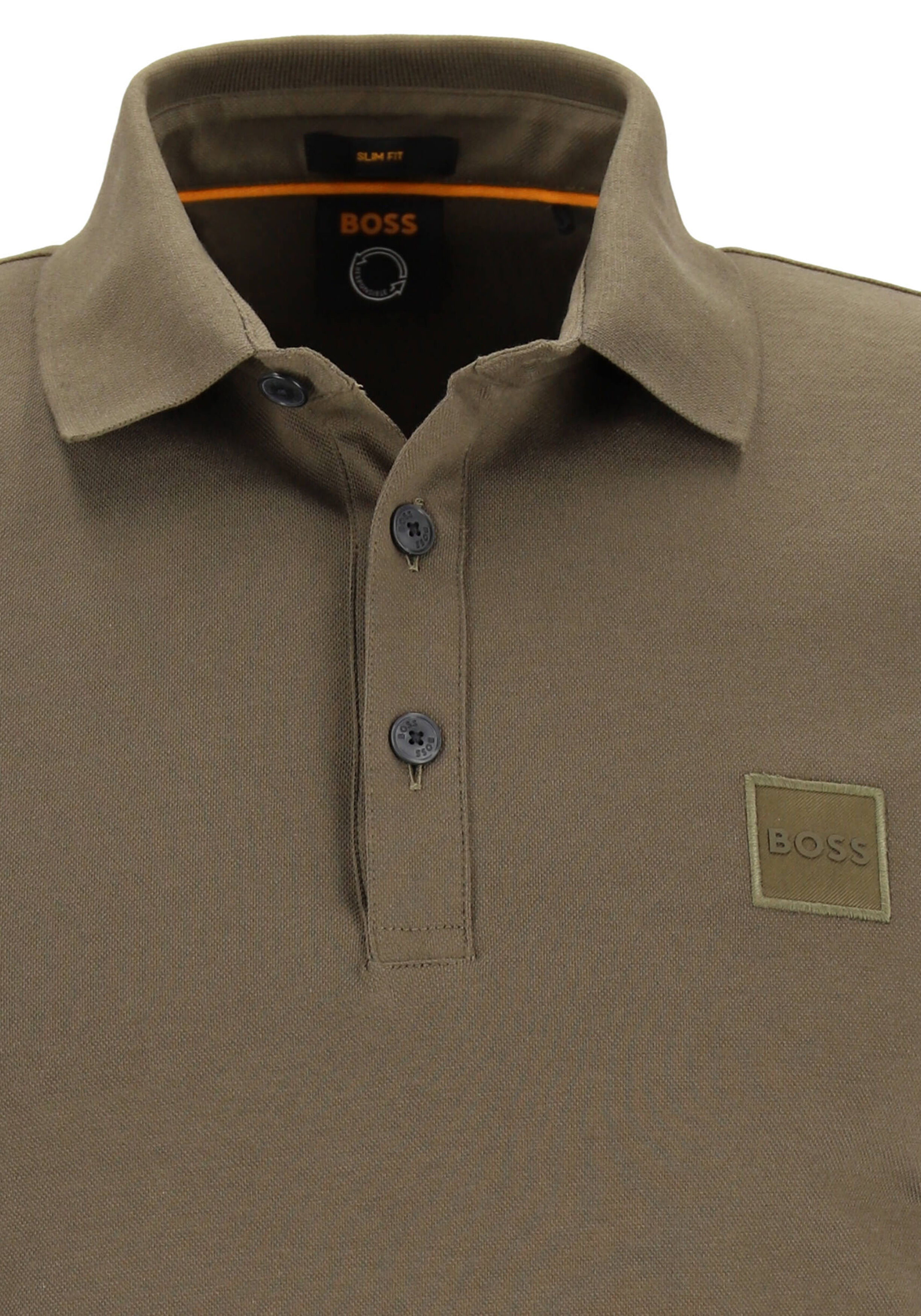 HUGO BOSS Passenger slim fit polo, stretch heren polo korte mouw, donker groen