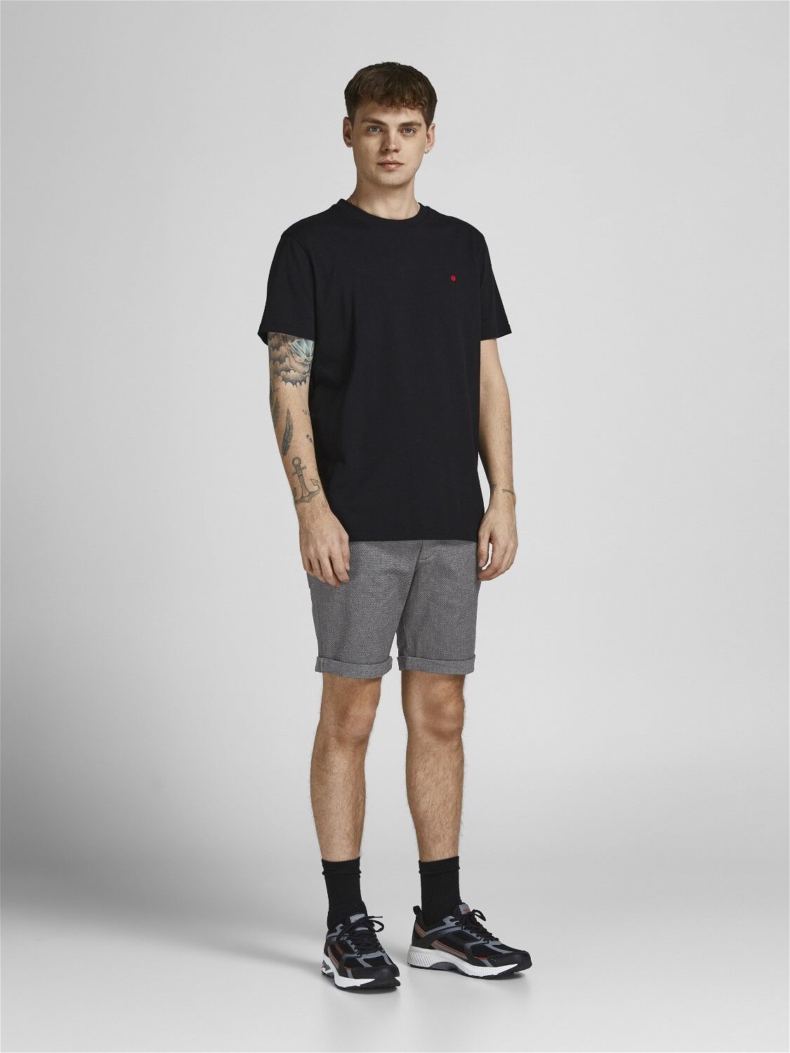 JACK & JONES Fury Shorts regular fit, heren chino korte broek, donkergrijs