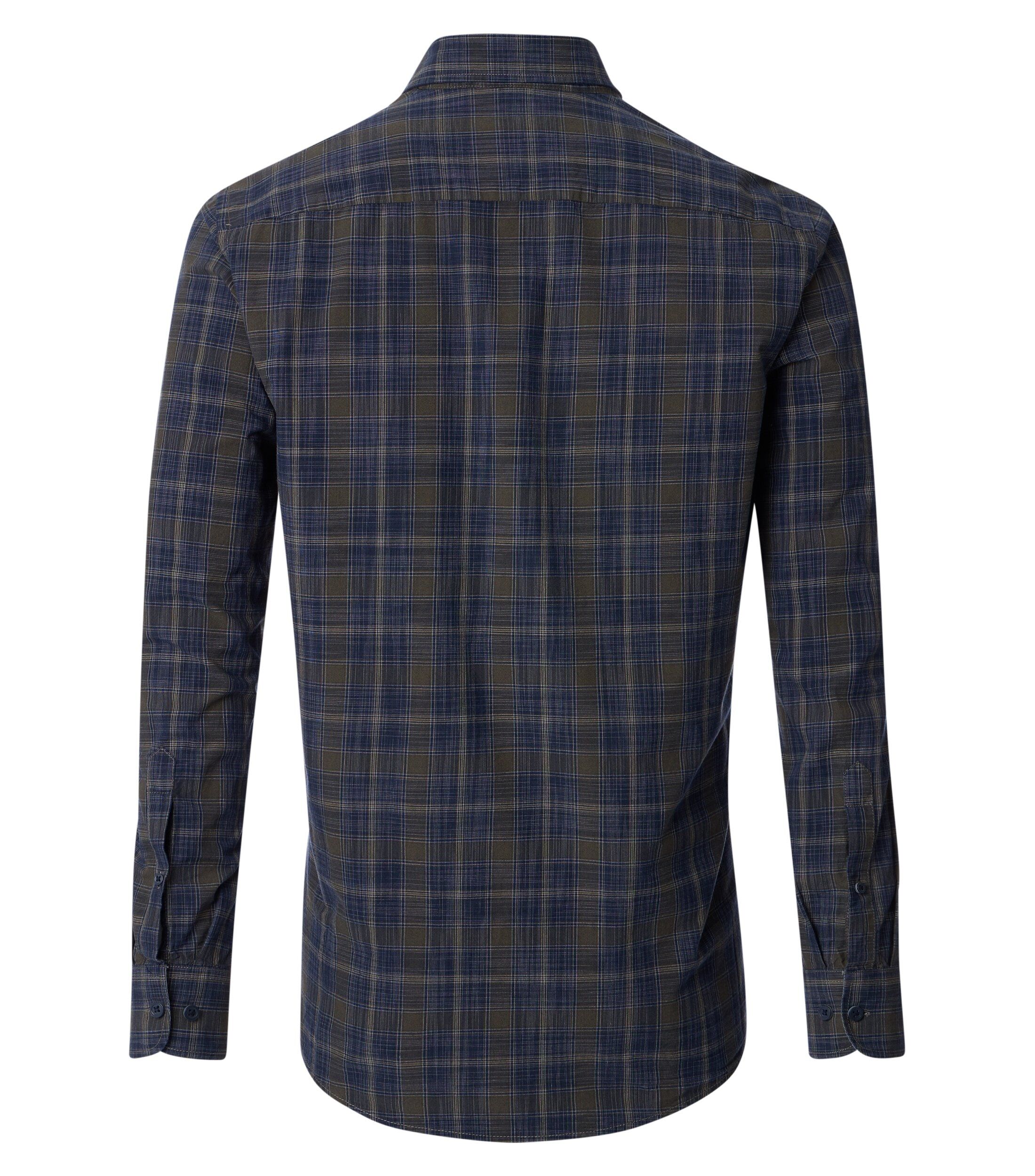 CASA MODA Sport casual fit overhemd, popeline, groen geruit - 444310500-300