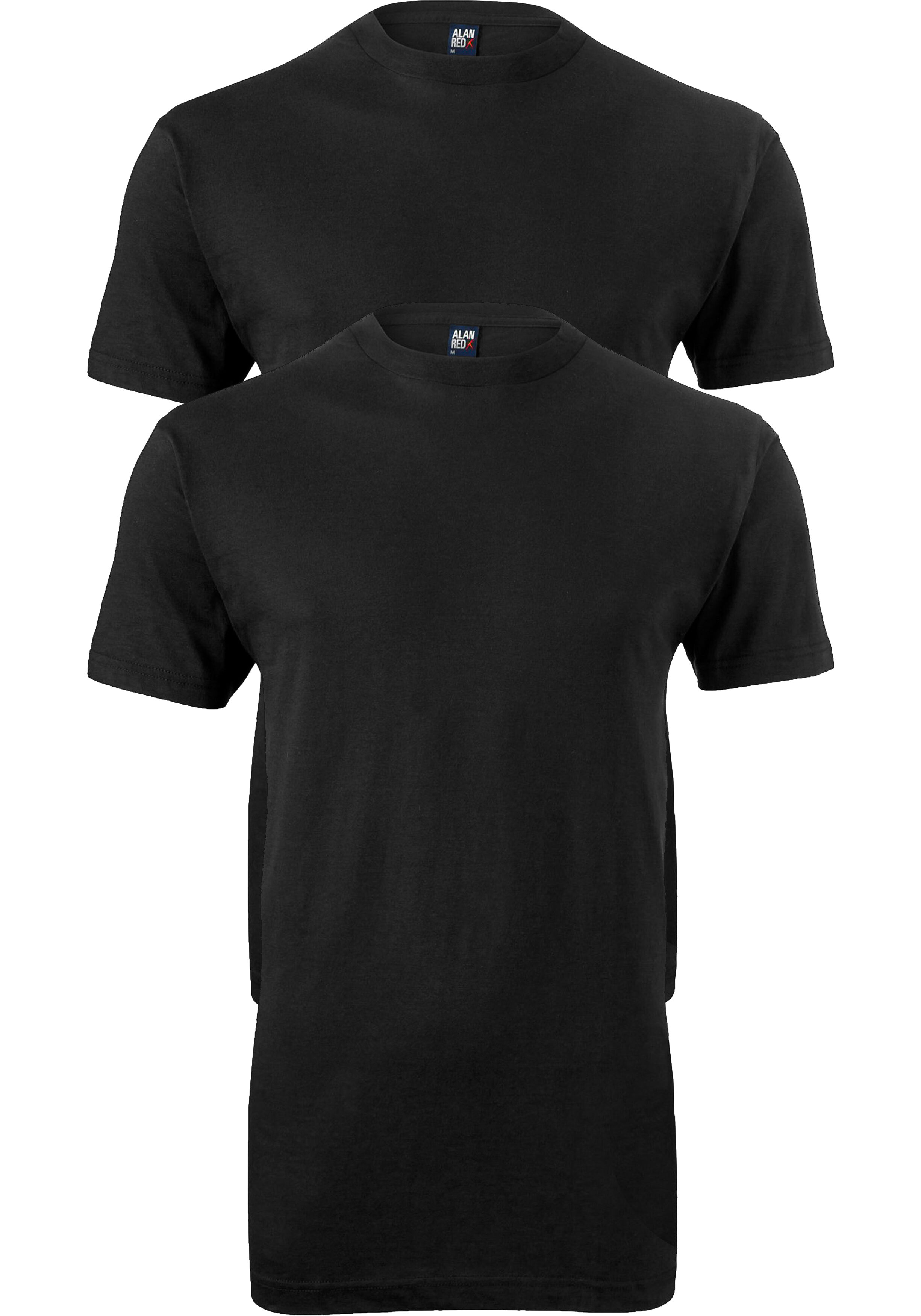 ALAN RED T-shirts Virginia (2-pack), O-hals, zwart 