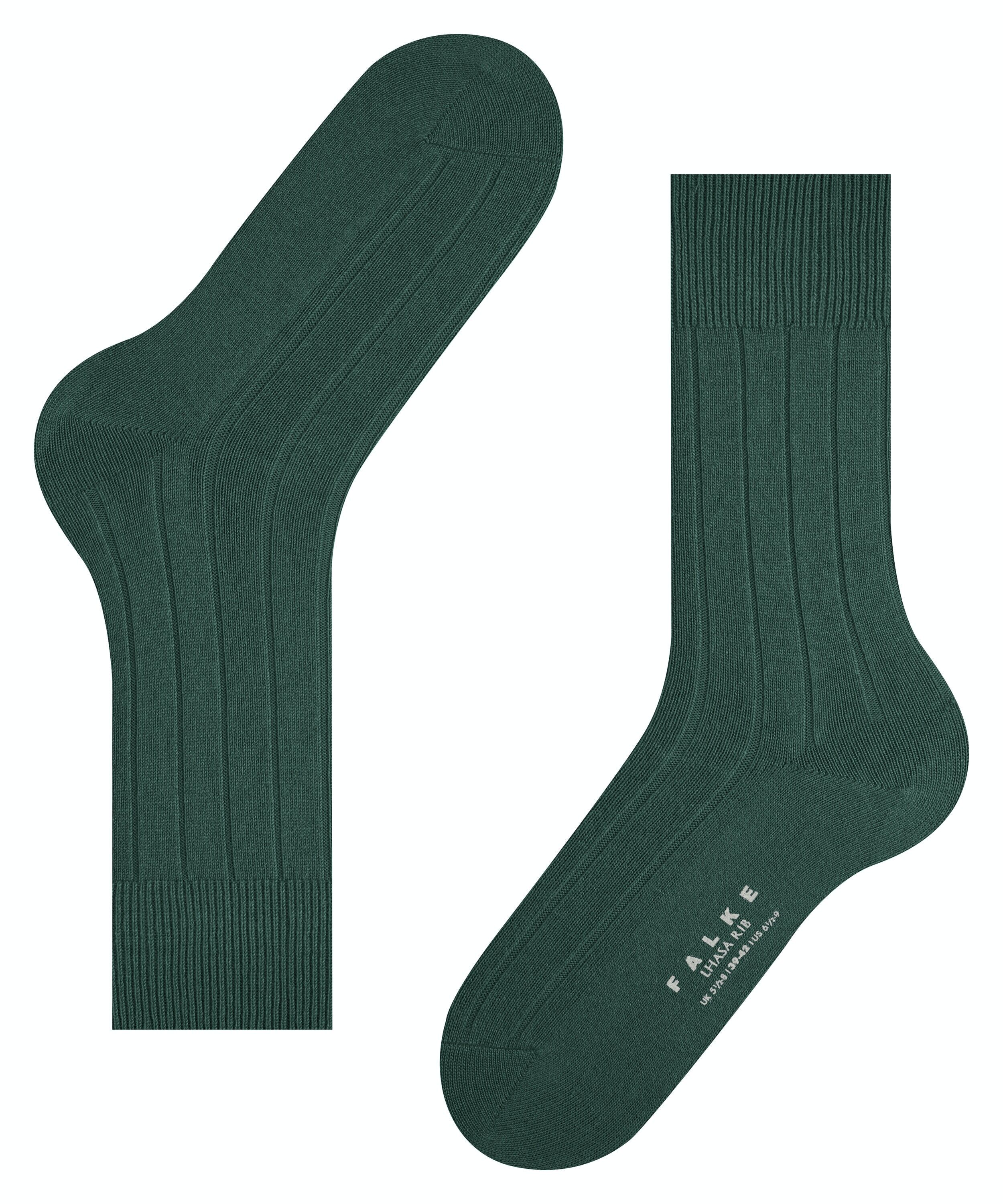 FALKE Lhasa Rib herensokken, groen (hunter green)