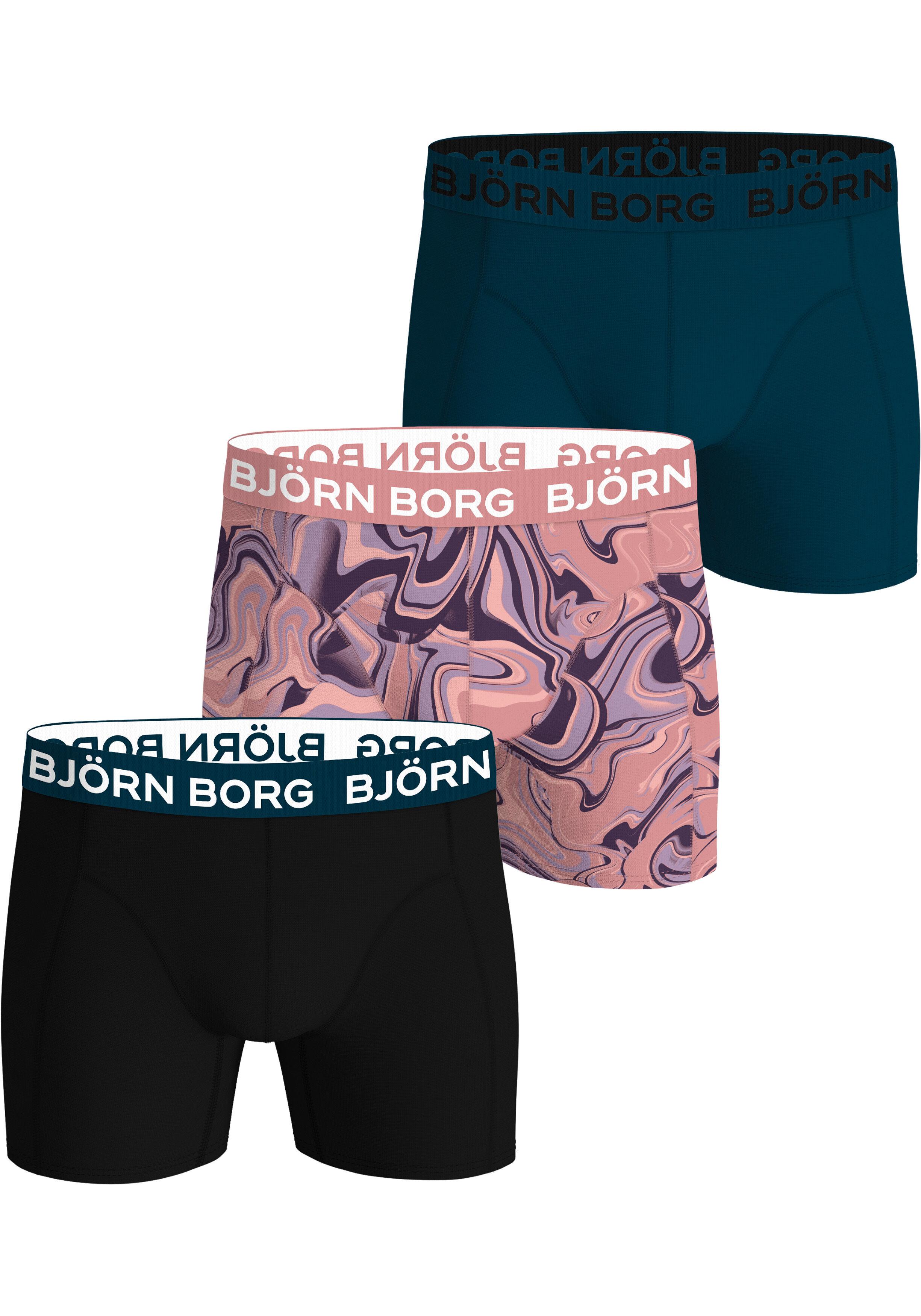 Bjorn Borg Cotton Stretch boxers, heren boxers normale lengte (3-pack), multicolor