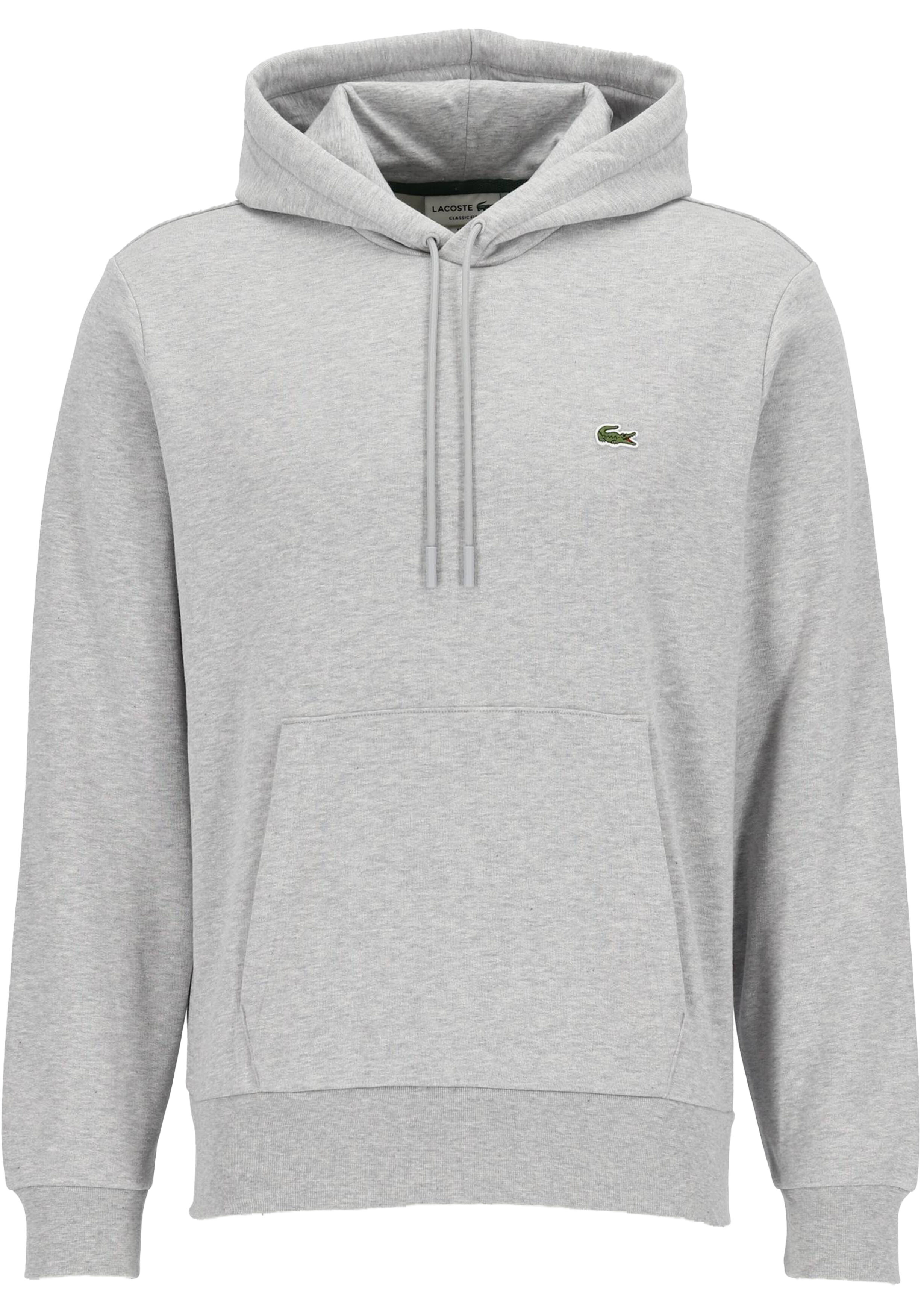 Lacoste heren hoodie sweatshirt, lichtgrijs melange