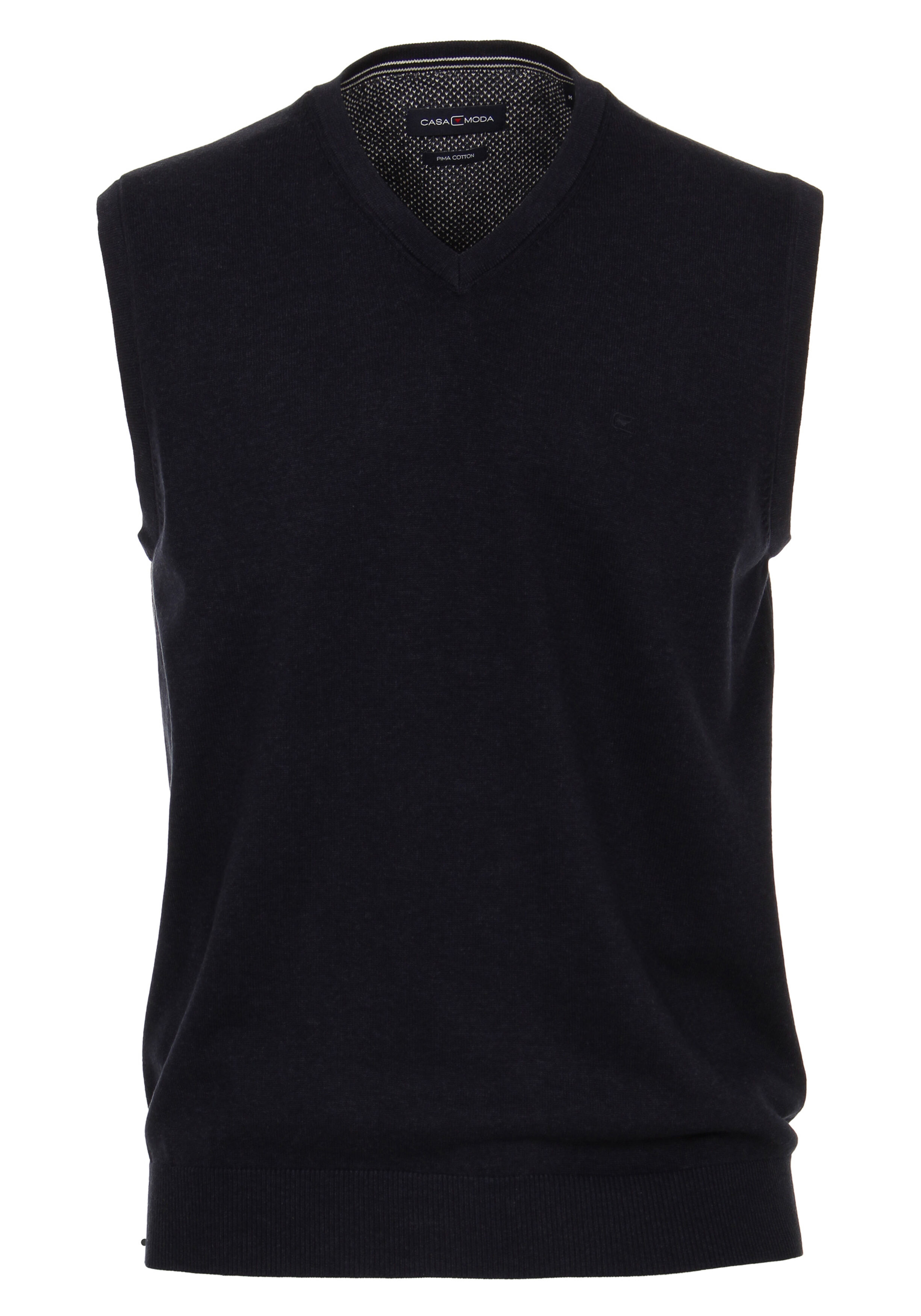 CASA MODA heren spencer katoen, V-hals, donkerblauw  