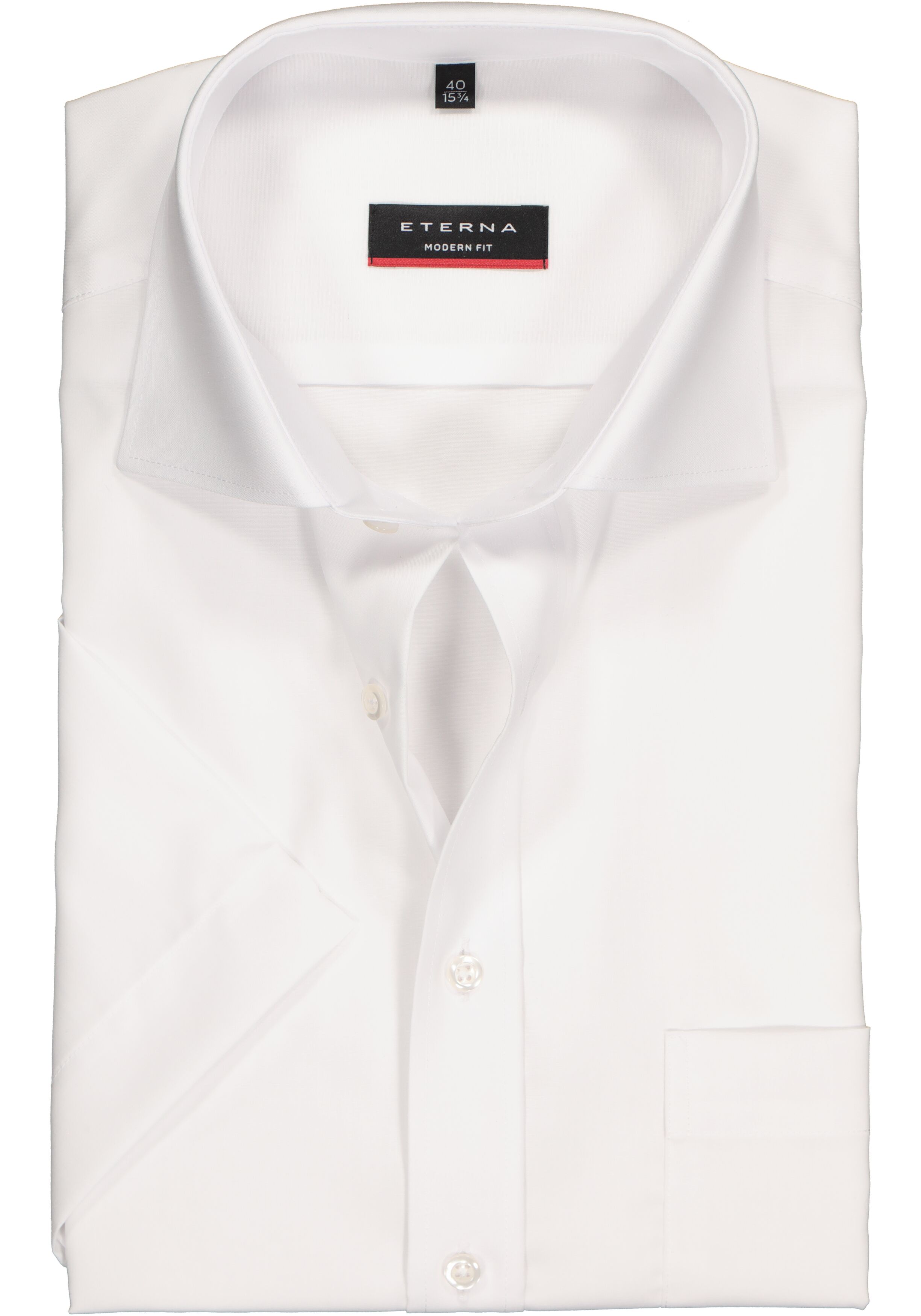 ETERNA modern fit overhemd, korte mouw, poplin heren overhemd, wit
