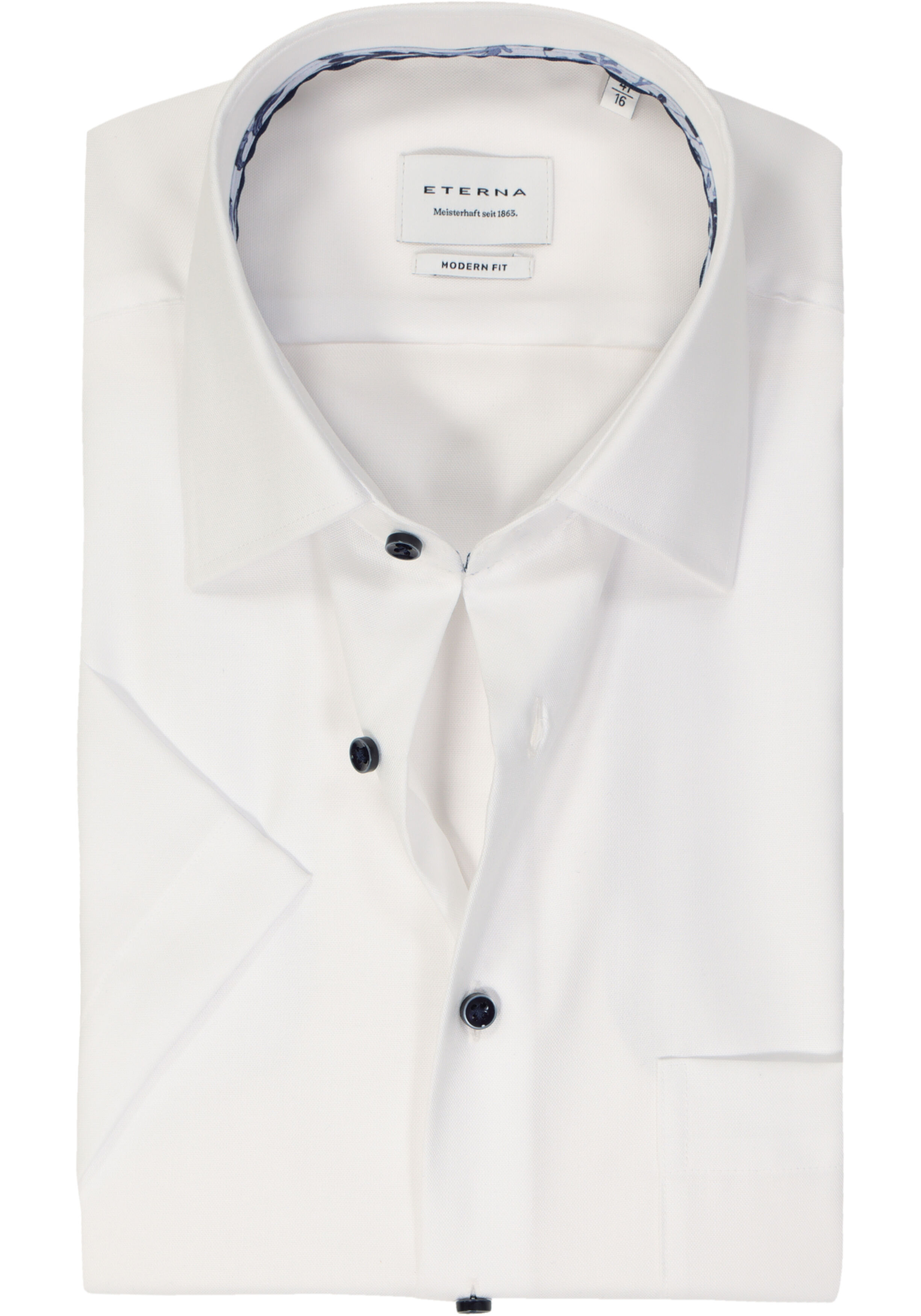 ETERNA modern fit overhemd korte mouw, Oxford, wit