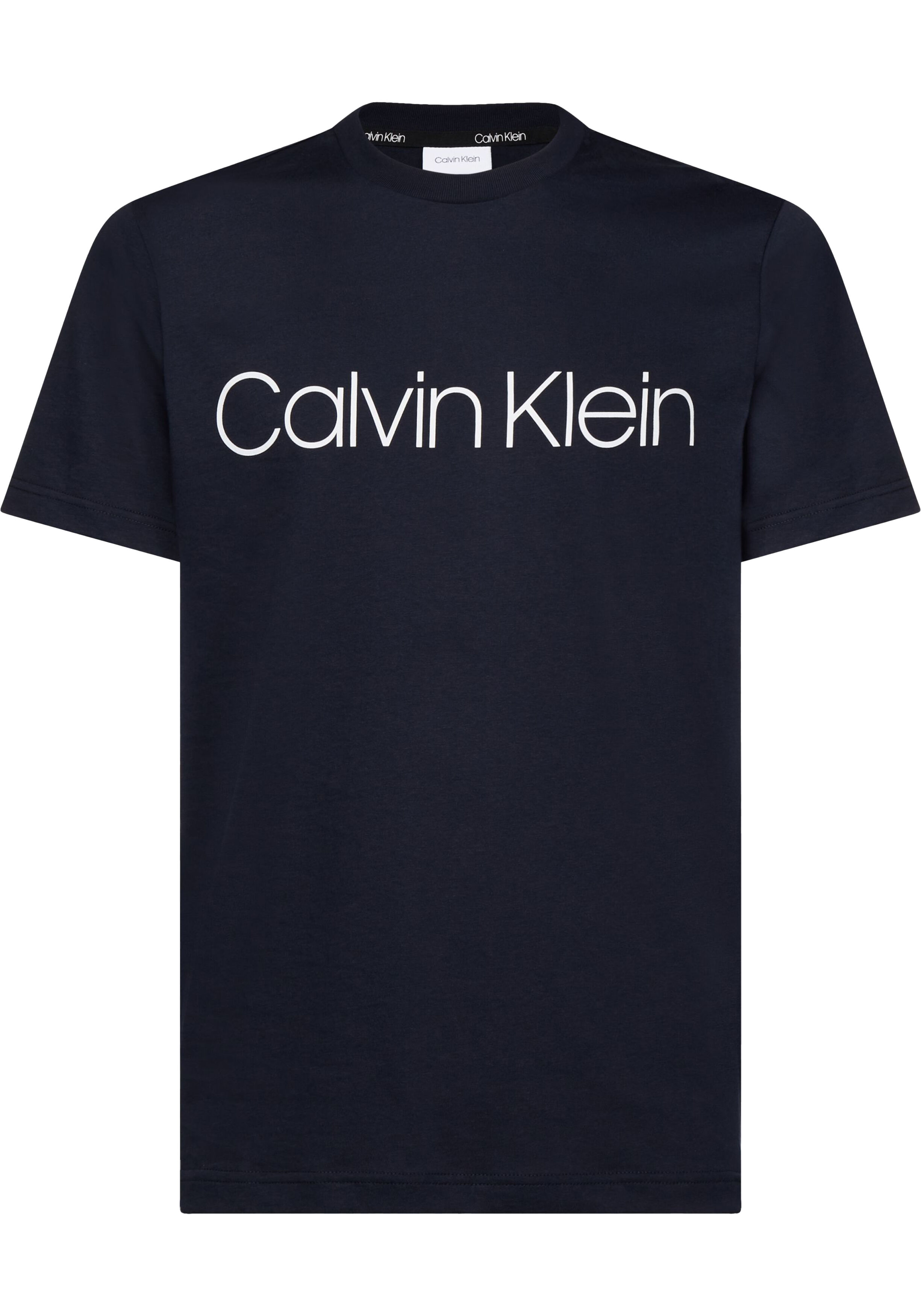 Calvin Klein Cotton Front Logo T-shirt, heren T-shirt korte mouw O-hals, blauw