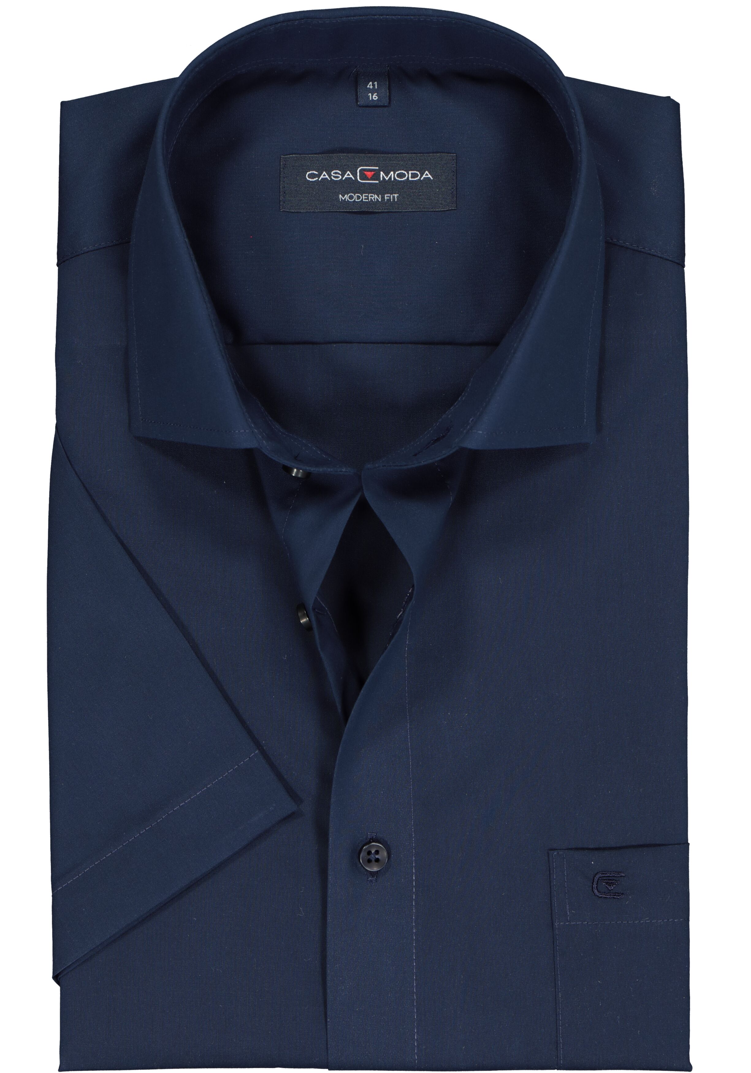 CASA MODA modern fit overhemd, korte mouw, donkerblauw