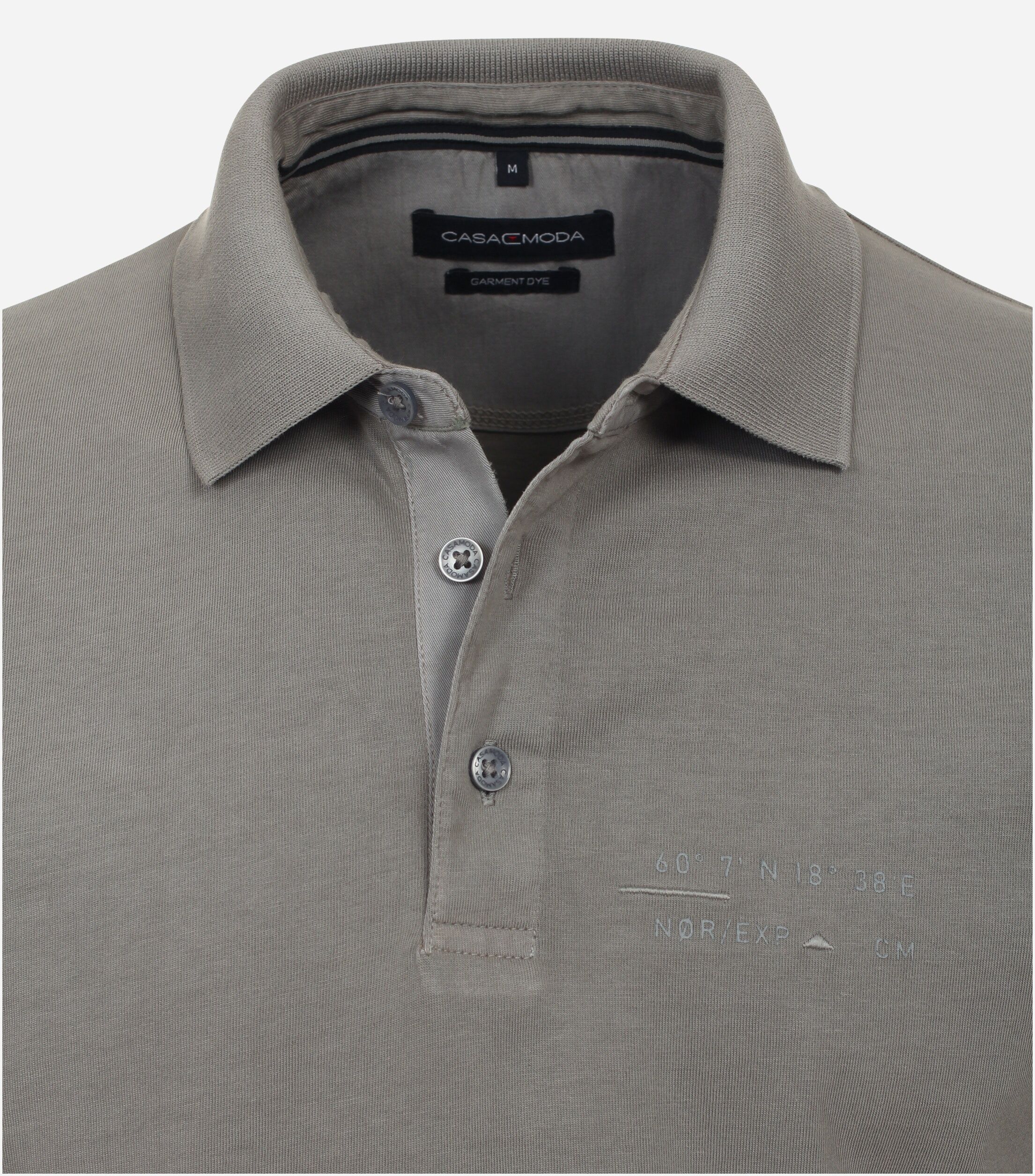 CASA MODA comfort fit polo lange mouw, zilvergrijs