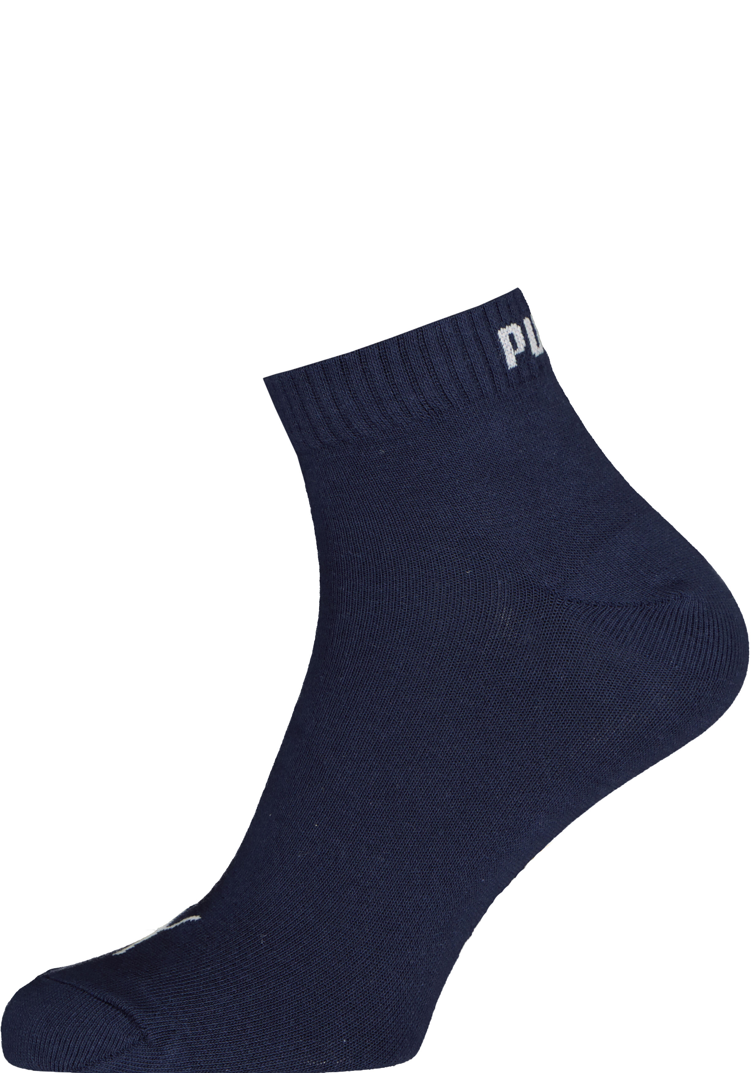 Puma Unisex Quarter Plain (3-pack), unisex hoge enkelsokken, navy blauw