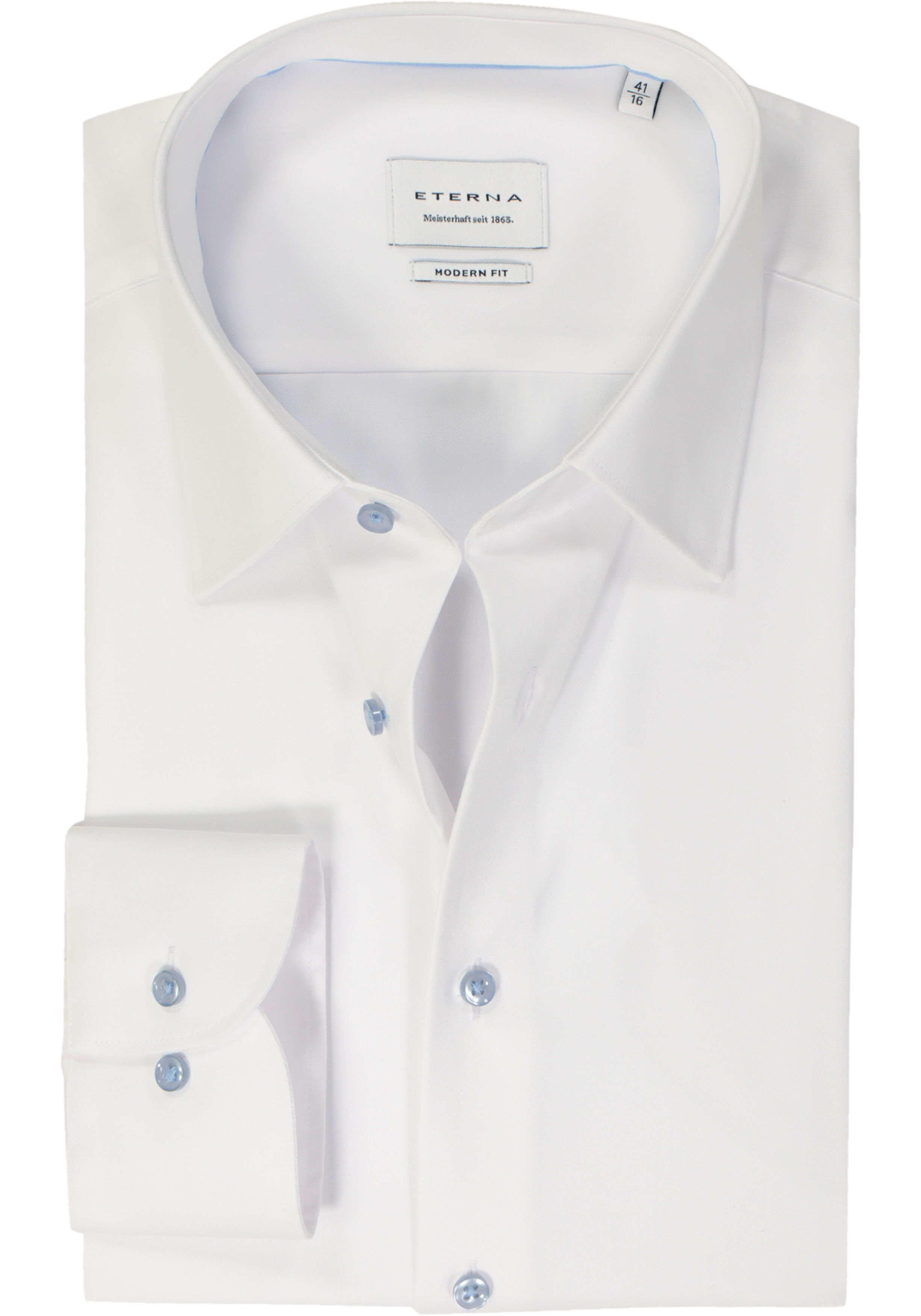 ETERNA modern fit overhemd, twill, wit