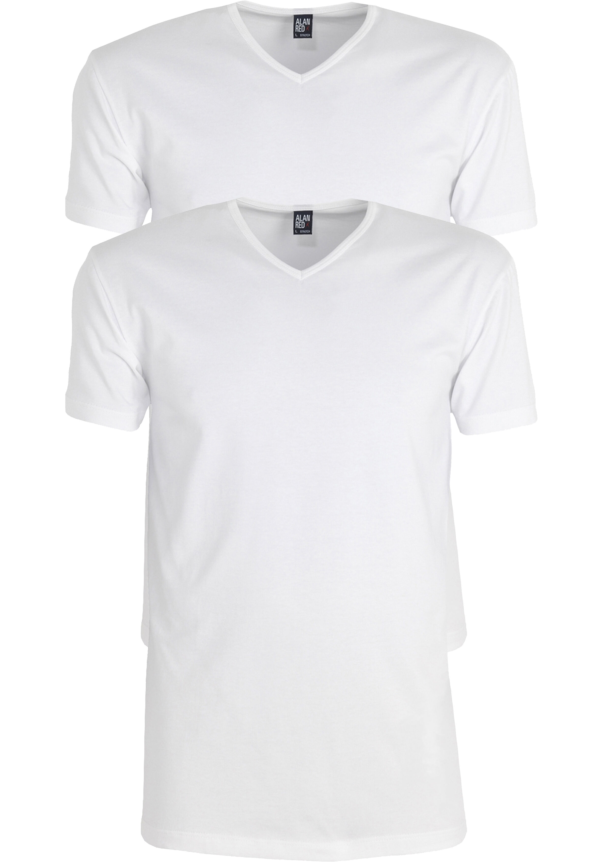 ALAN RED T-shirts Oklahoma (2-pack), V-hals stretch, wit