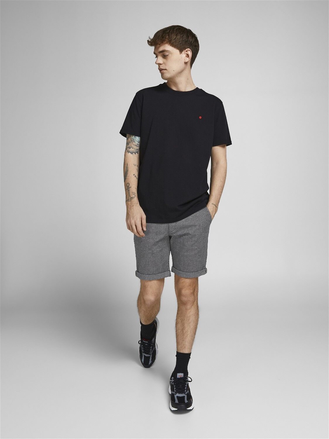JACK & JONES Fury Shorts regular fit, heren chino korte broek, donkergrijs