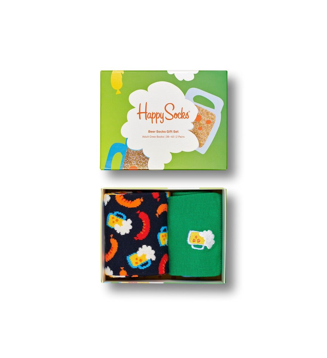 Happy Socks Beer Socks Gift Set (2-pack), unisex sokken in cadeauverpakking