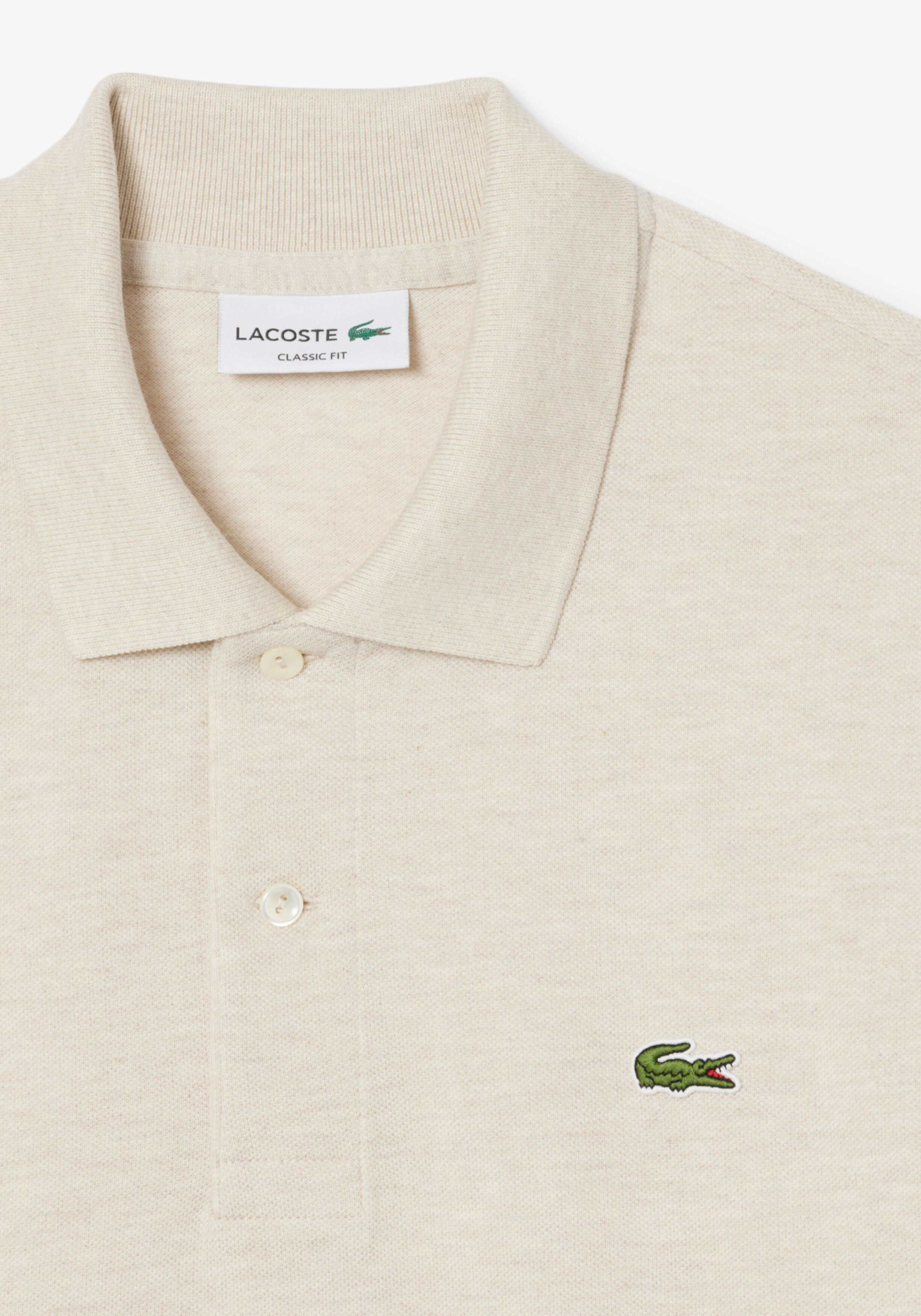 Lacoste Classic Fit polo, grijs beige