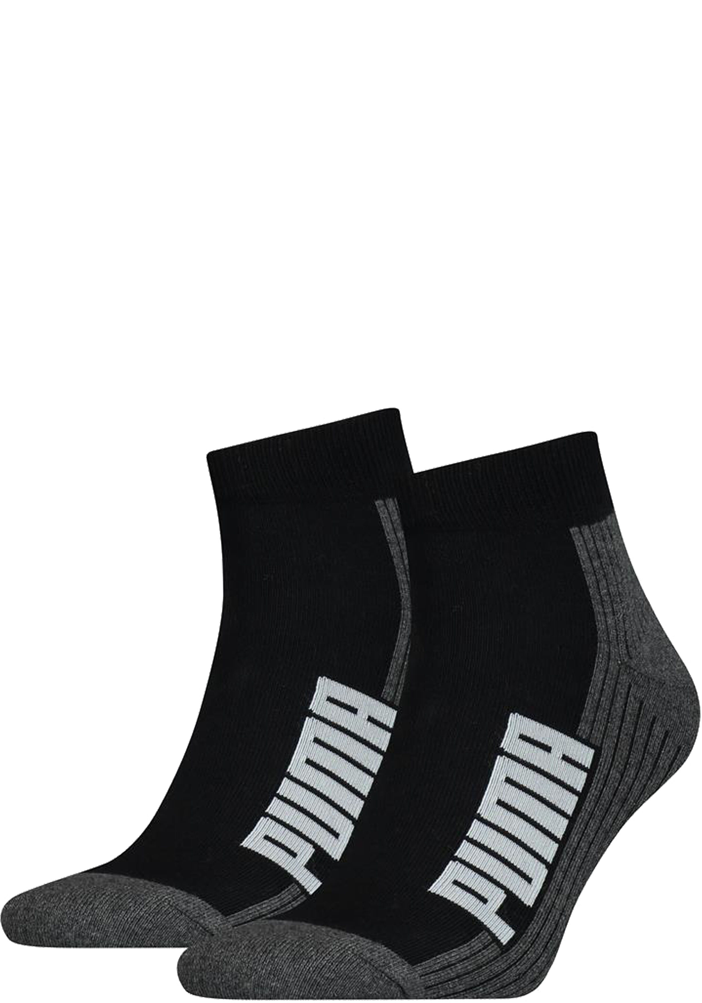 Puma Unisex Bwt Cushioned  Quarter (2-pack), unisex hoge enkelsokken, zwart, wit