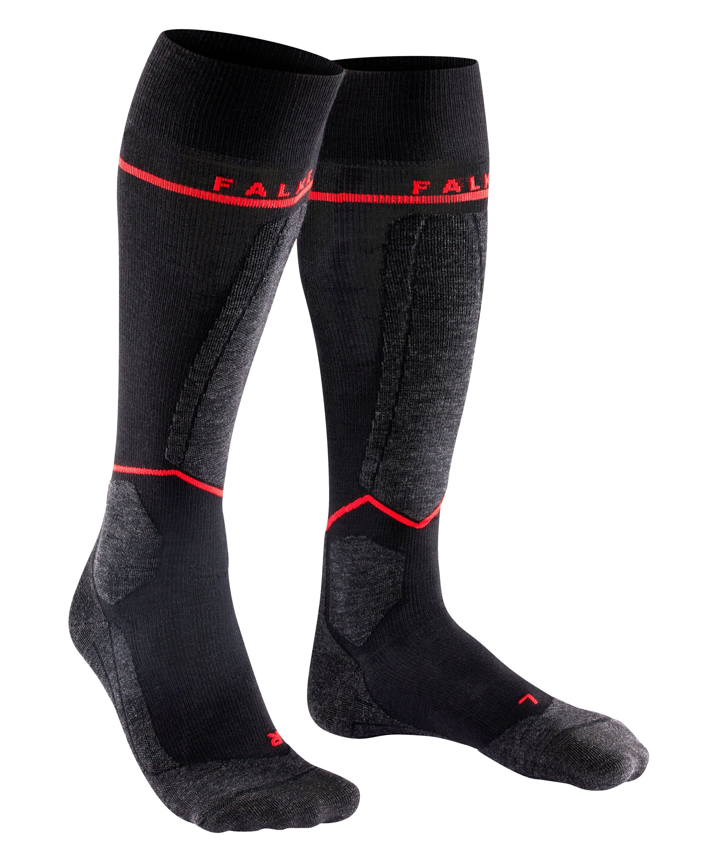 FALKE SK4 Advanced Compression Light heren skiing kniekousen, zwart (black-mix)
