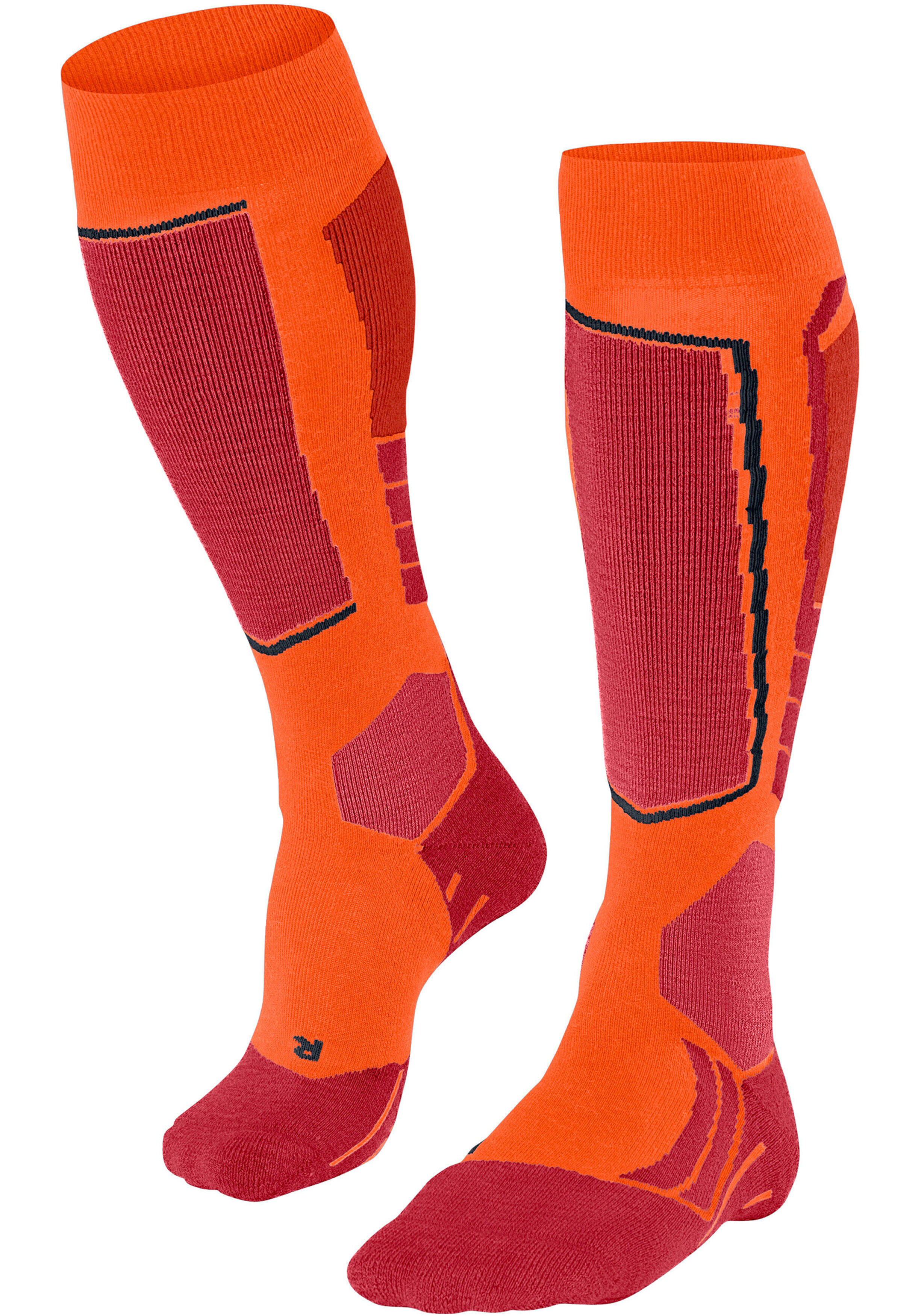 FALKE SK2 Intermediate heren skiing kniekousen, grijs (flash orange)
