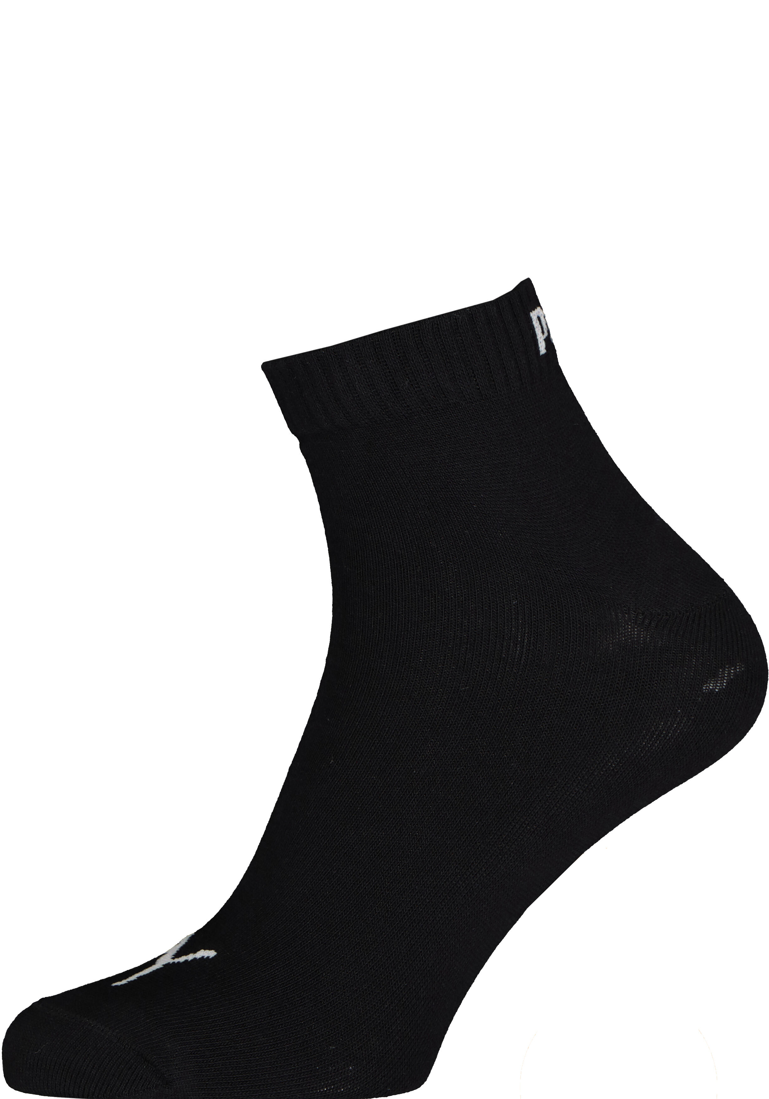 Puma Unisex Quarter Plain (3-pack), unisex hoge enkelsokken, zwart