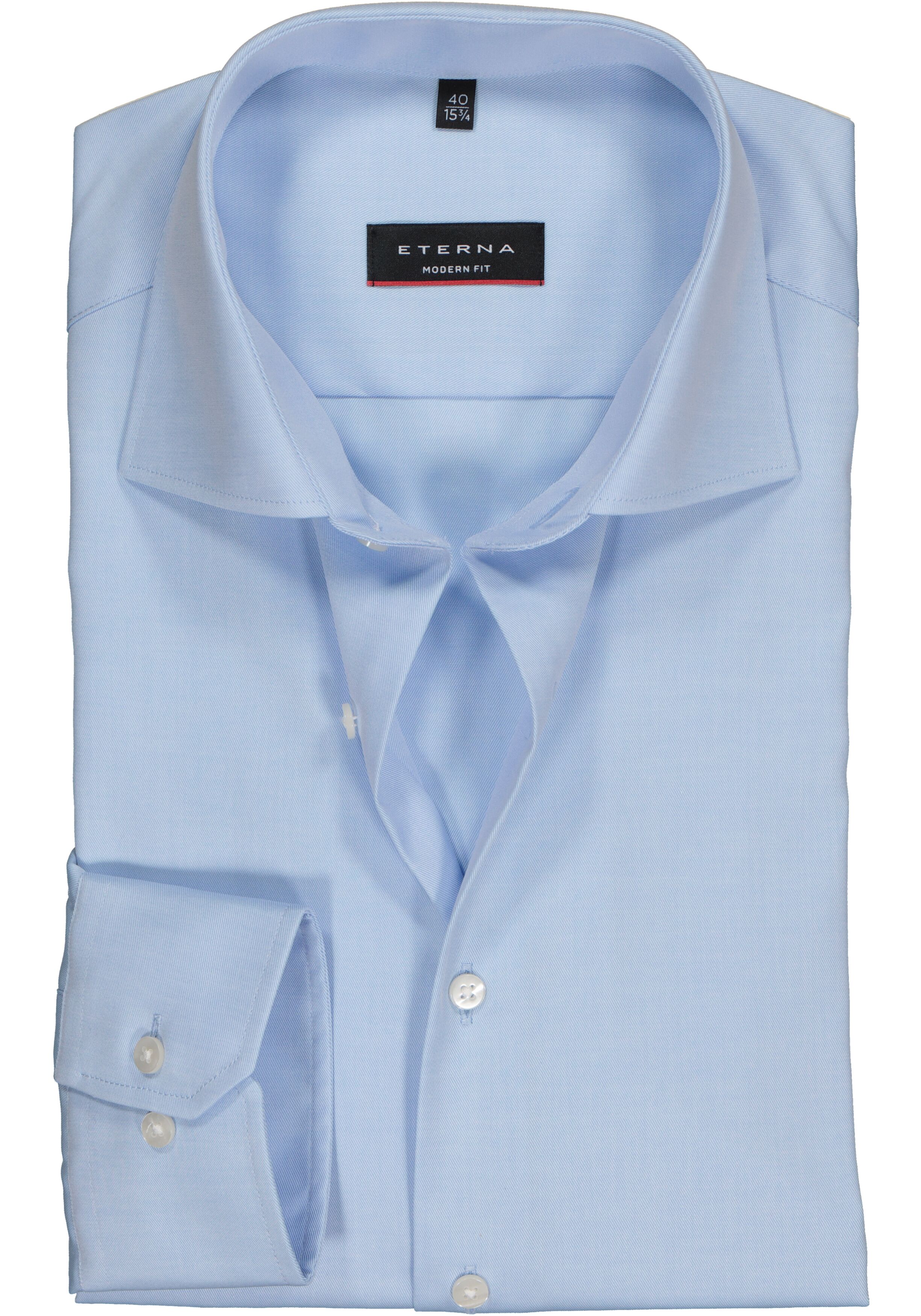 ETERNA modern fit overhemd, niet doorschijnend twill heren overhemd, lichtblauw