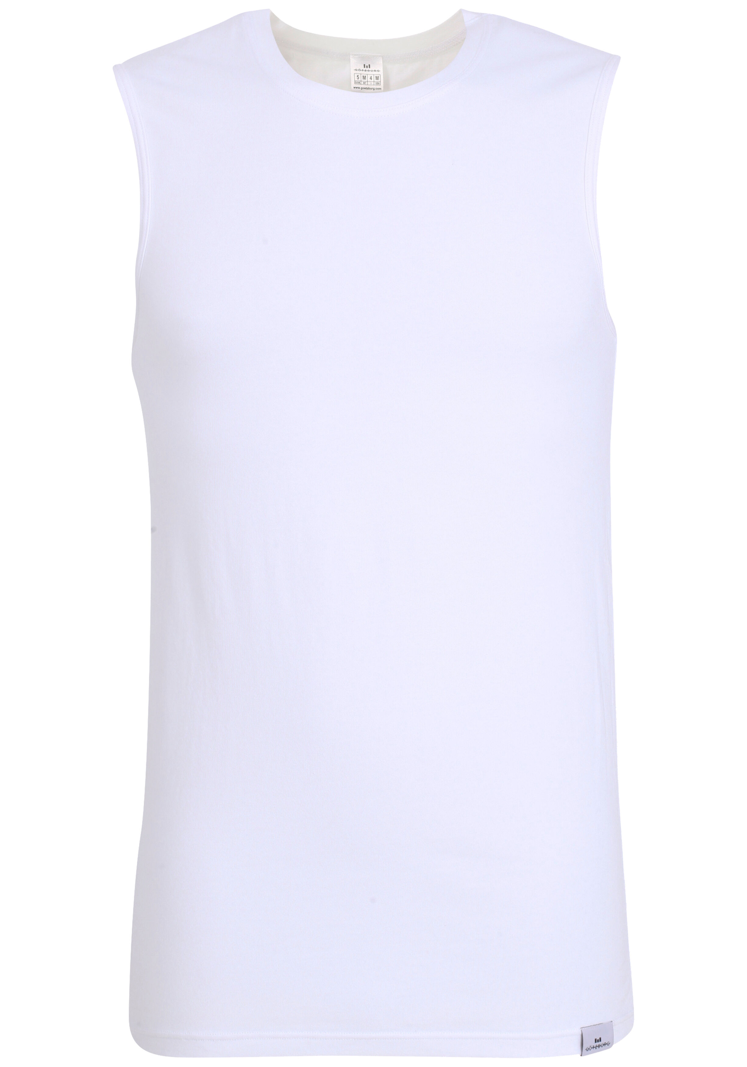 Gotzburg heren shirt mouwloos slim fit O-hals 95/5 (1-pack), heren ondershirt stretchkatoen, wit