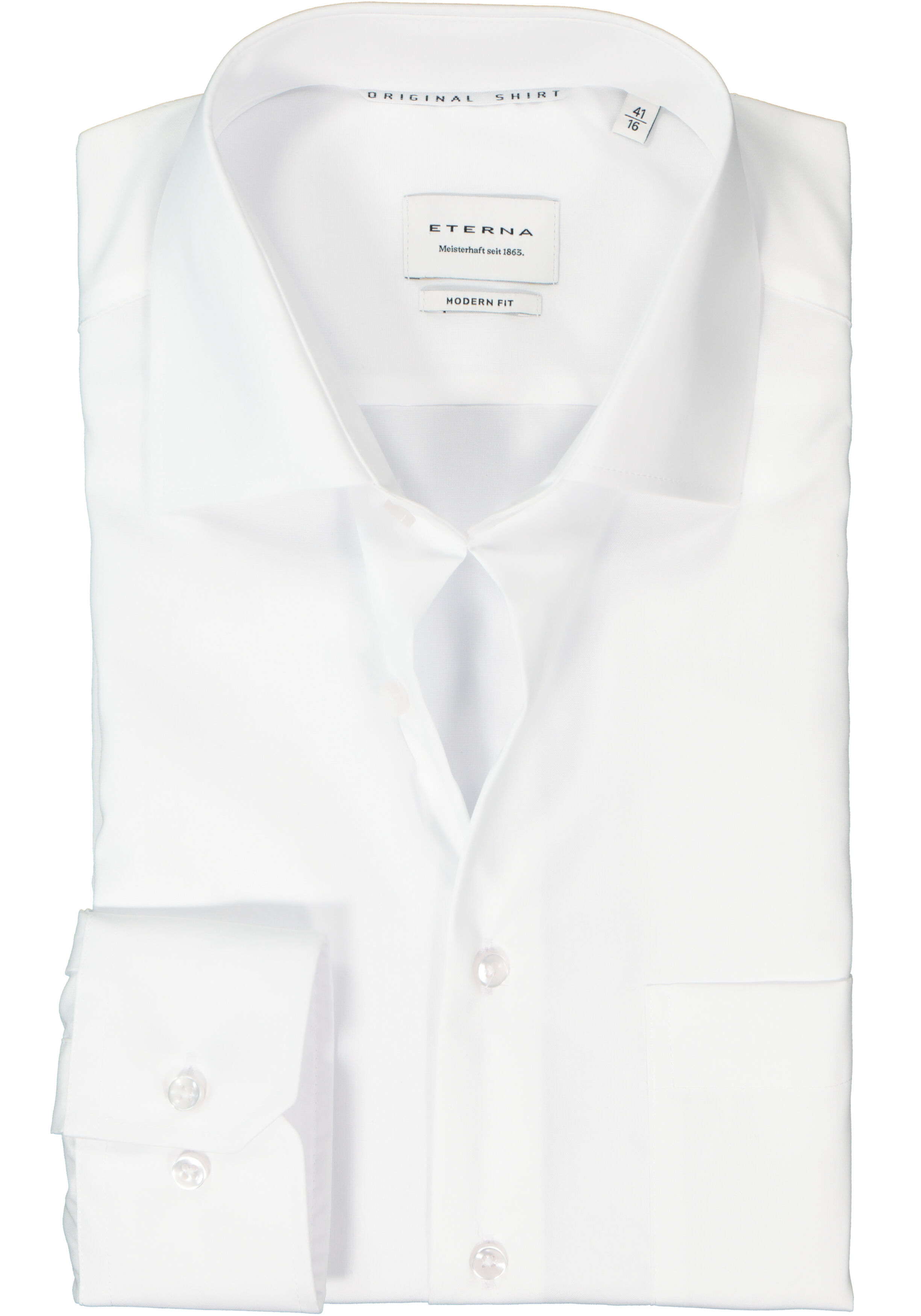 ETERNA modern fit overhemd, popeline, wit