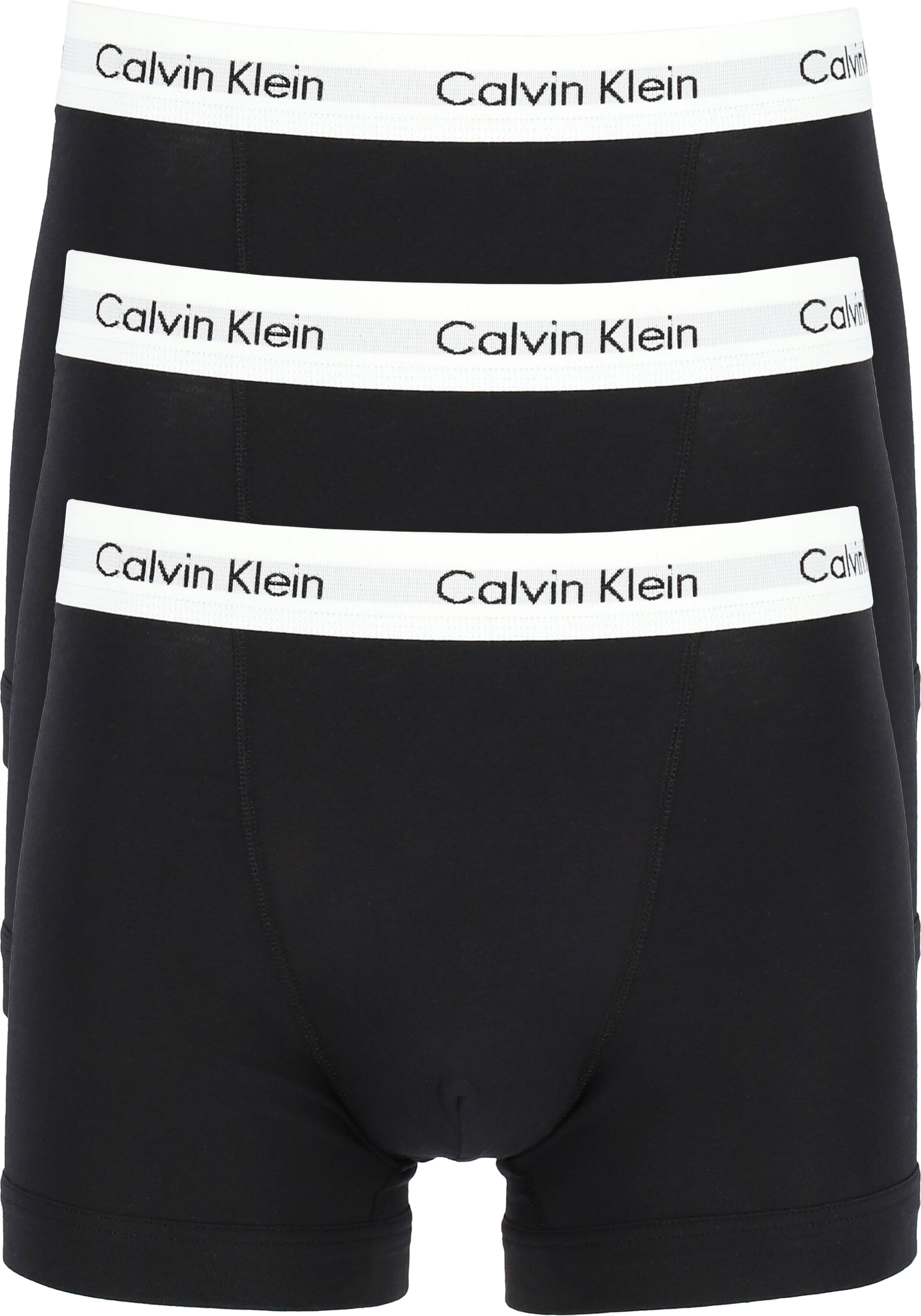 Calvin Klein trunks (3-pack), heren boxers normale lengte, zwart
