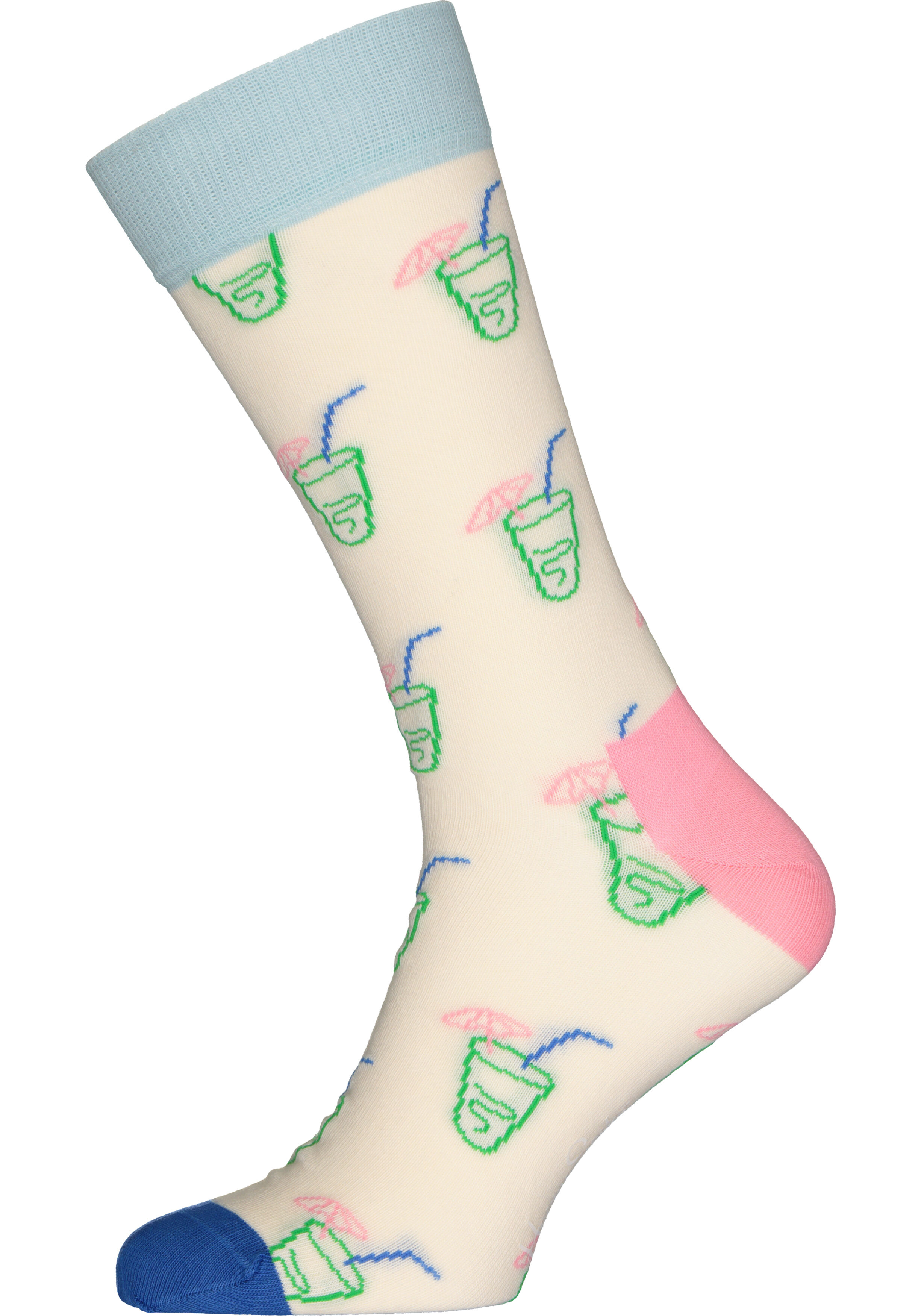 Happy Socks Lemonade Sock, ranja met een rietje